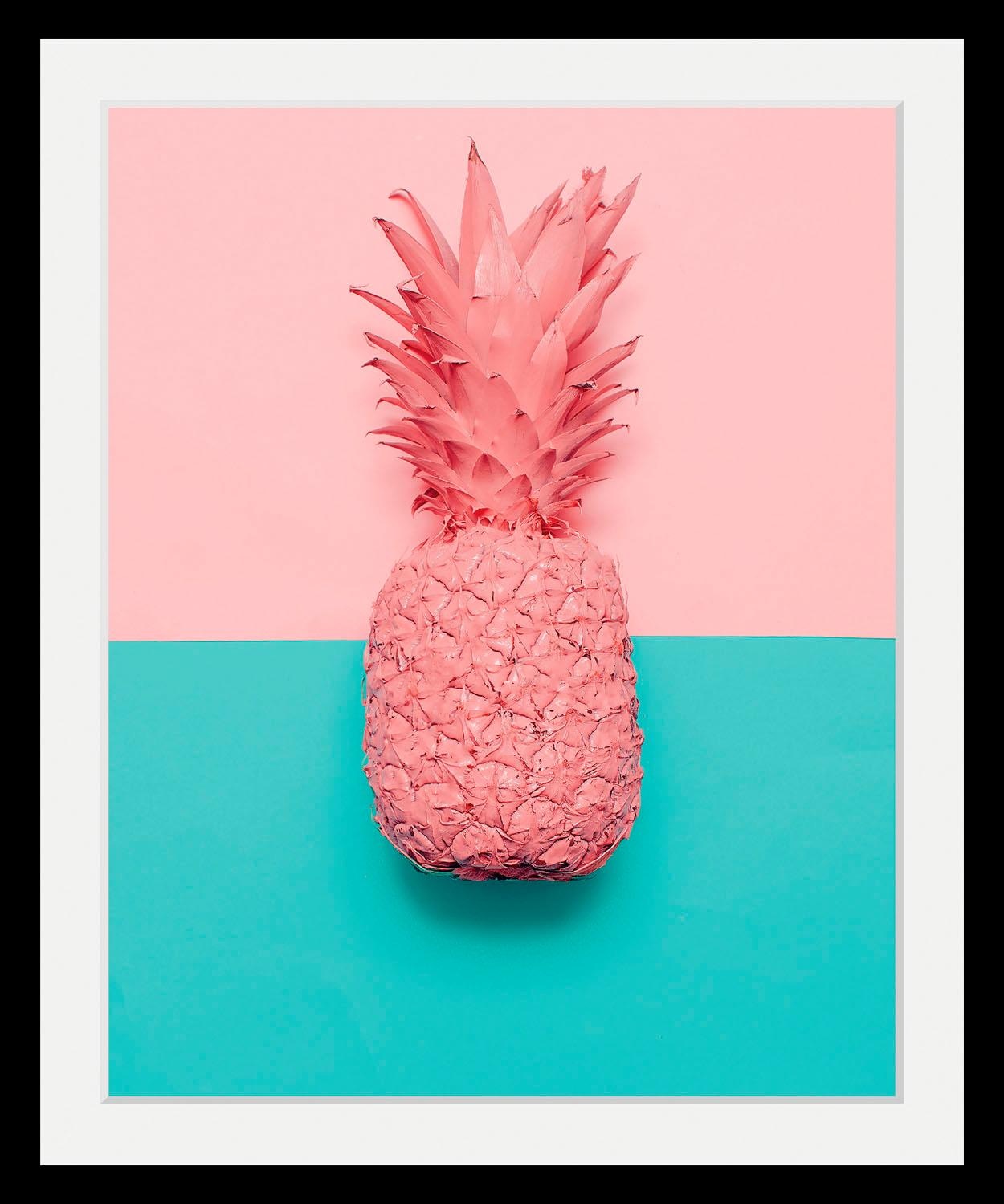 Image of queence Bild "Ananas" Ananas Essen Humor Lebensmittel Obst Obst Bilder HD Premium Poster-Druck inkl. Holzrahmen