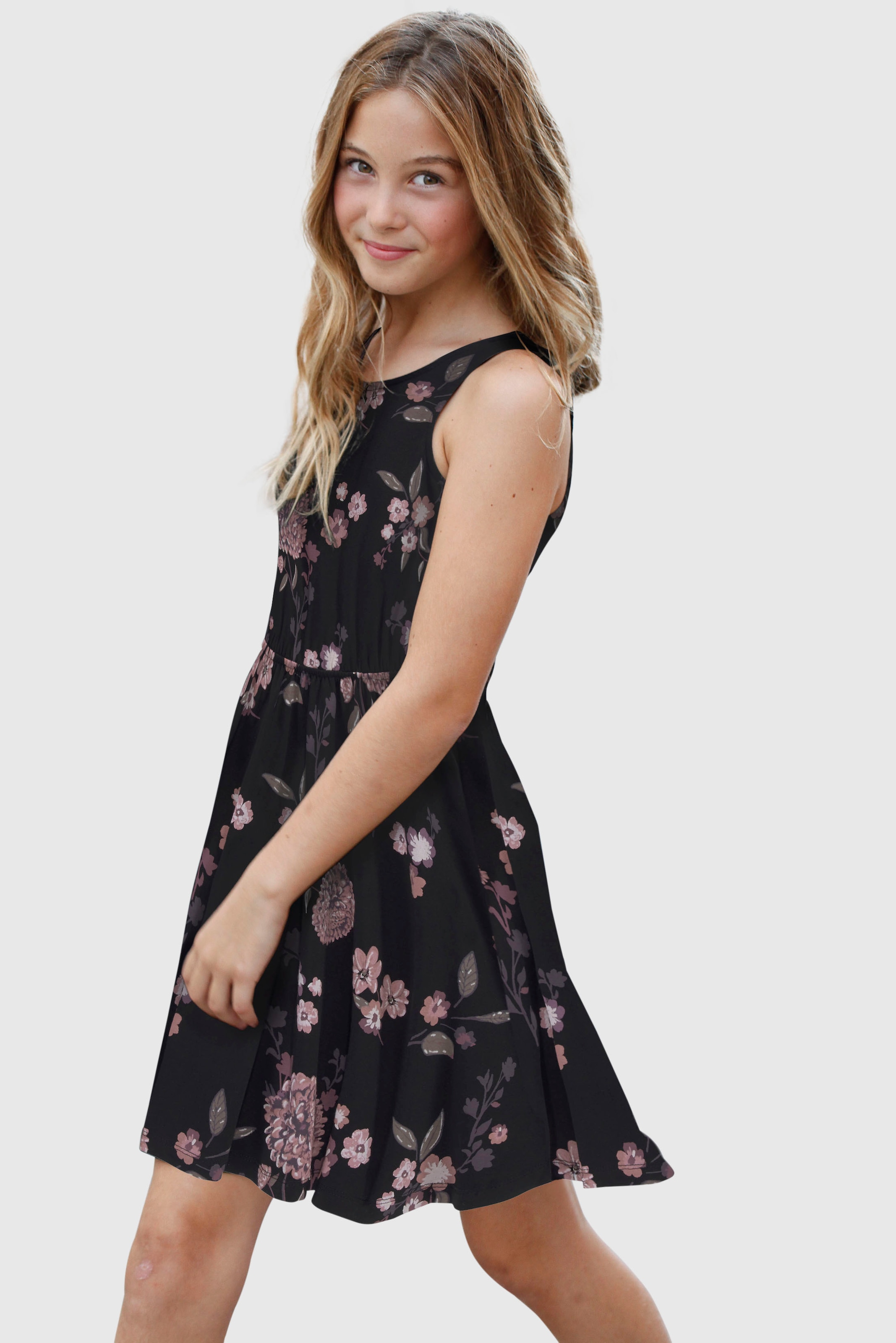 Image of KIDSWORLD Jerseykleid "Trägerkleid mit Blumenmuster" festliche Anlässe, ärmelloses Kleid