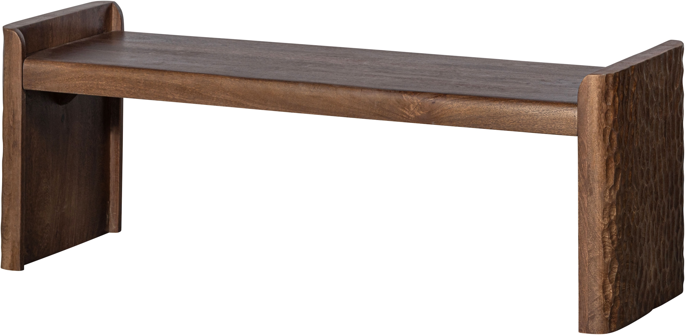 Image of WOOOD Bank "Prop mit Massivmangoholz und gefrästen Beinen B 120 x T 45 x H 40 cm" Tragkraft 100 kg, sichtbare Maserung, einfach zu montieren
