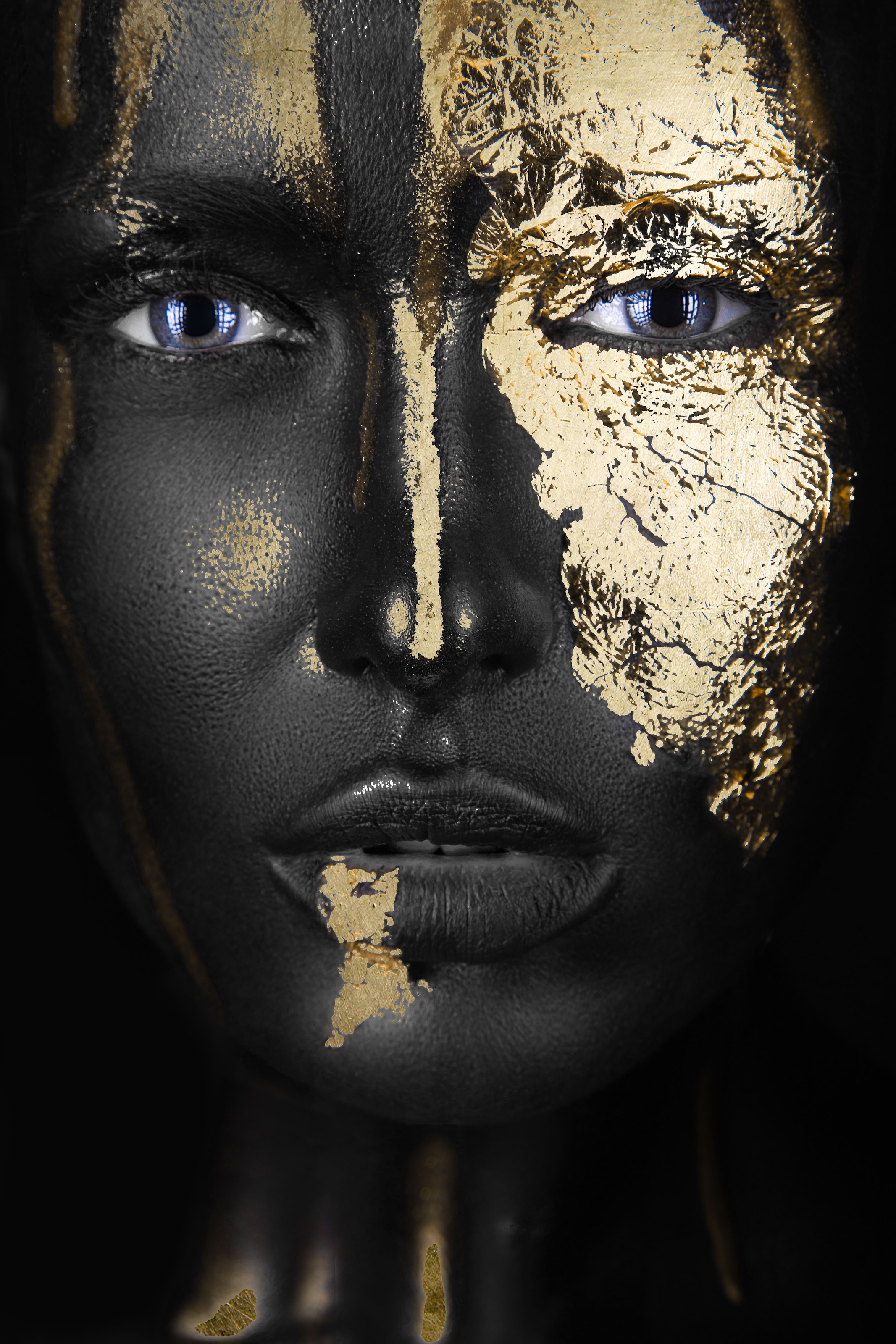Image of queence Acrylglasbild "Anuket" Bilder von Frauen Fashion Frau Gemälde Magazincover Mode Modern 1 Stk. tlg. von Hand eingearbeitete Blattgold Applikationen