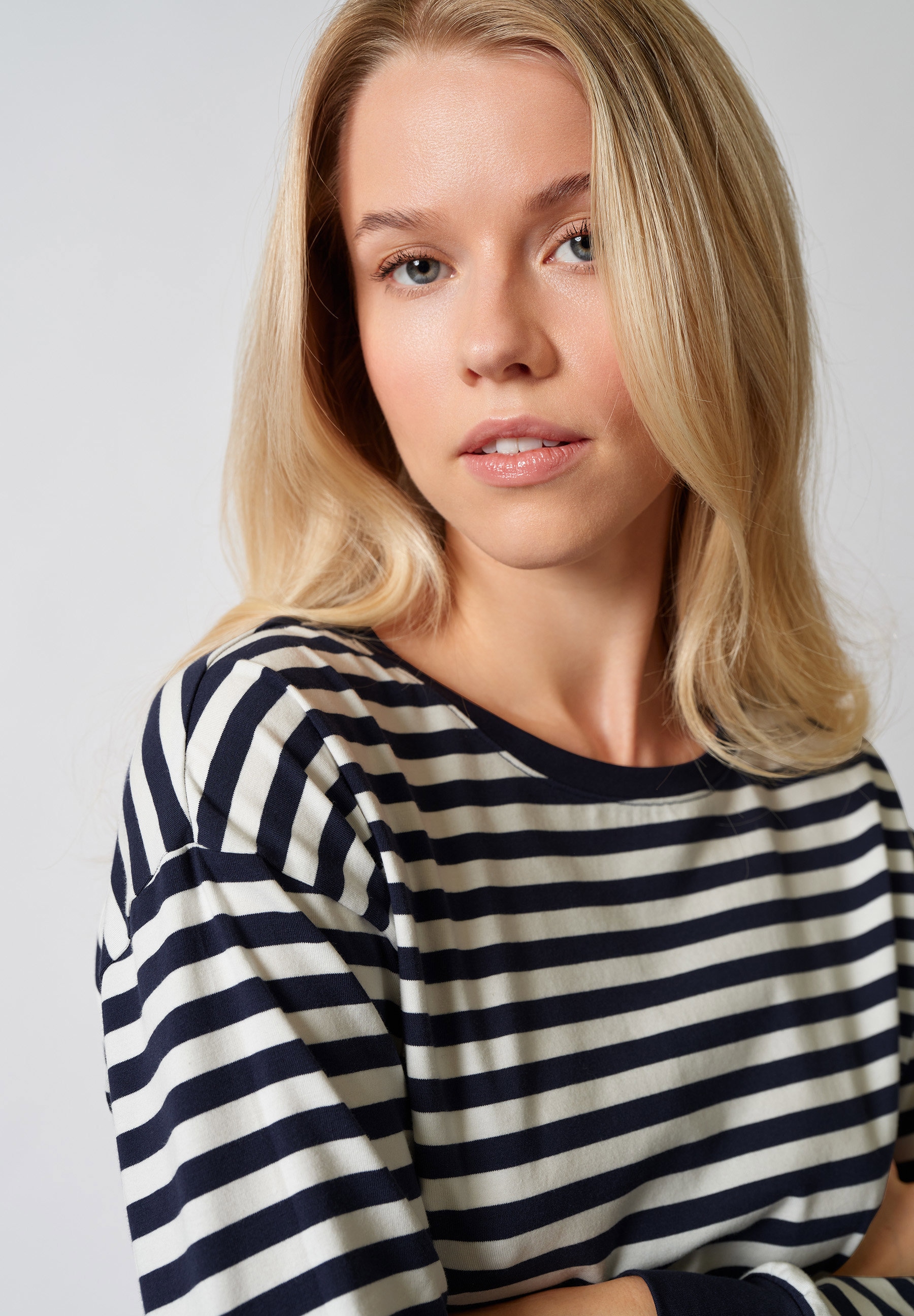 Skiny Chemise de nuit »Night In Mix & Match« col rond, manches longues, mélange coton, confortable