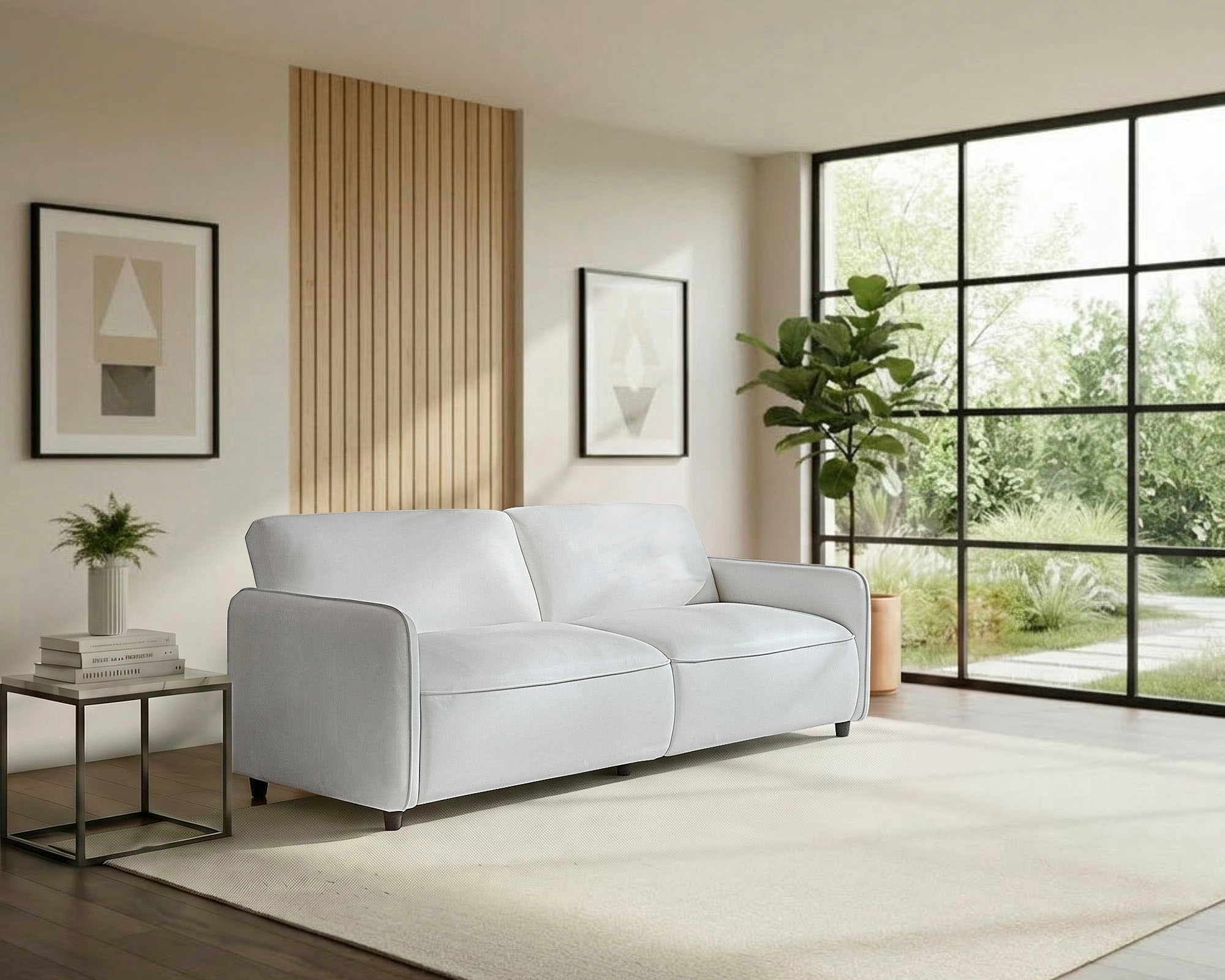 Dorel Home 3-places »Allie Curved Schlafsofa 209 cm« Fonction lit (110/190), dossier réglable, velours côtelé et velours