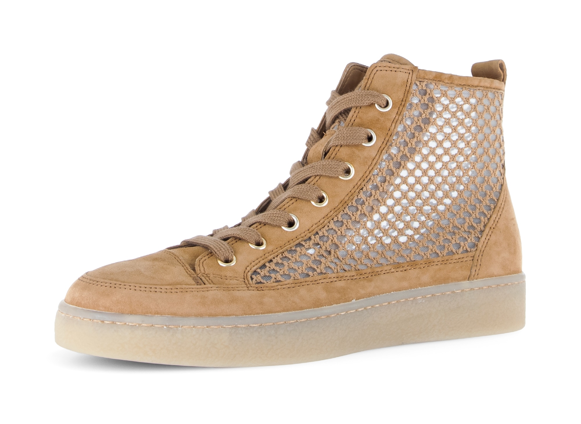 Image of Gabor Plateausneaker, Schnürschuh, Freizeitschuh, High-Top-Sneaker mit modischer Stickerei