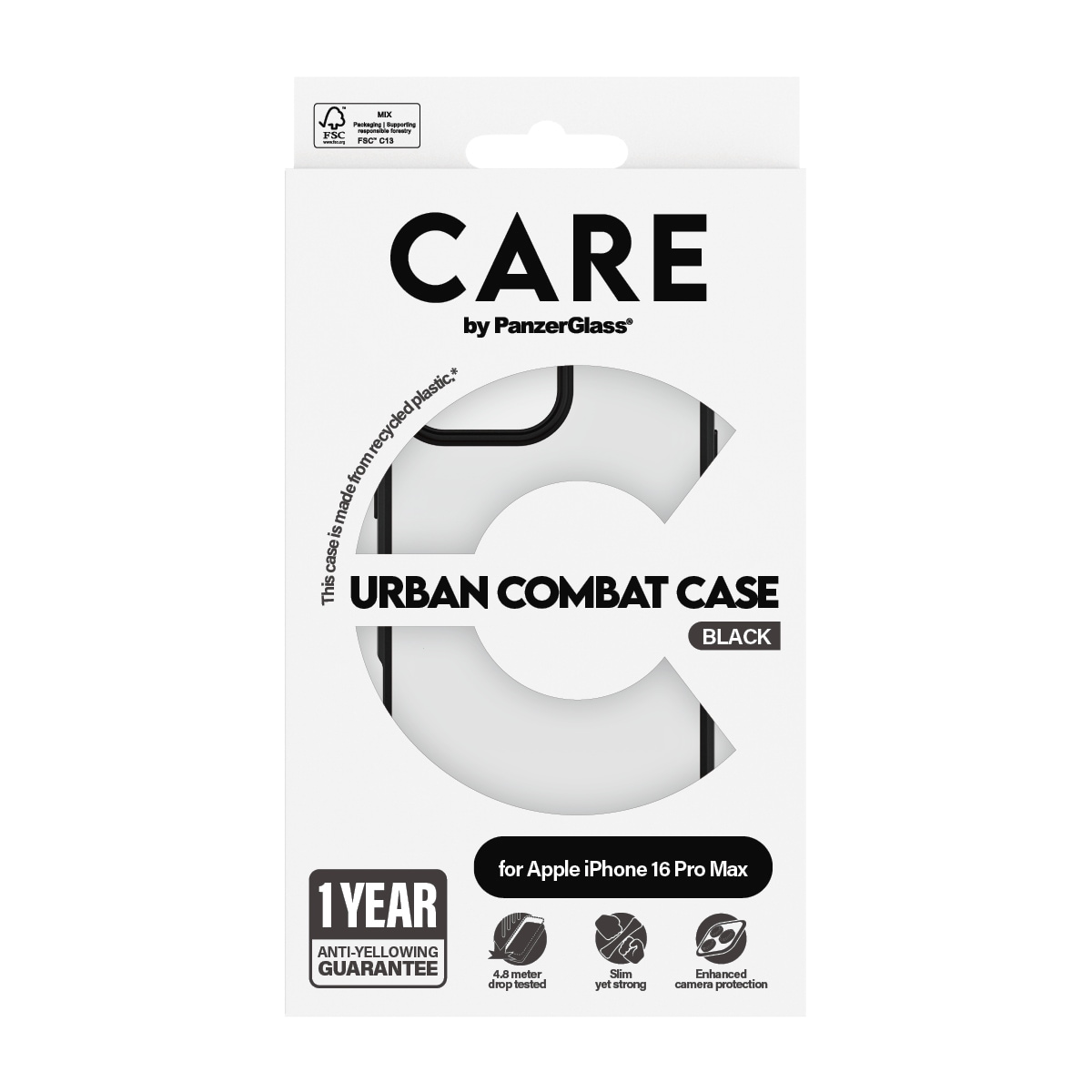 CARE by PanzerGlass Handyhülle »Urban Combat Case für Apple iPhone 16 Pro Max« Backcover, Schutzhülle, Handyschutzhülle, Case, Schutzcase, stossfest