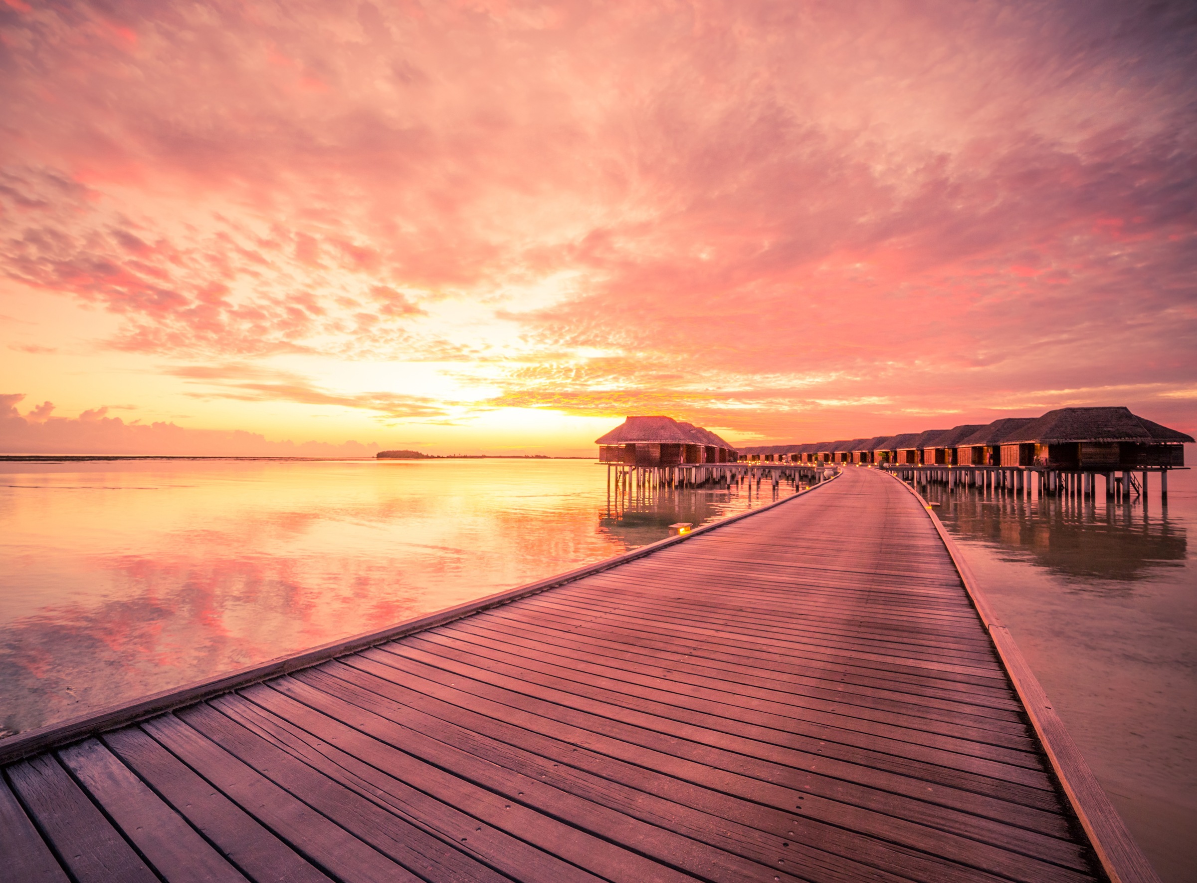 Image of Papermoon Fototapete "Water Bungalows Maldives" glatt