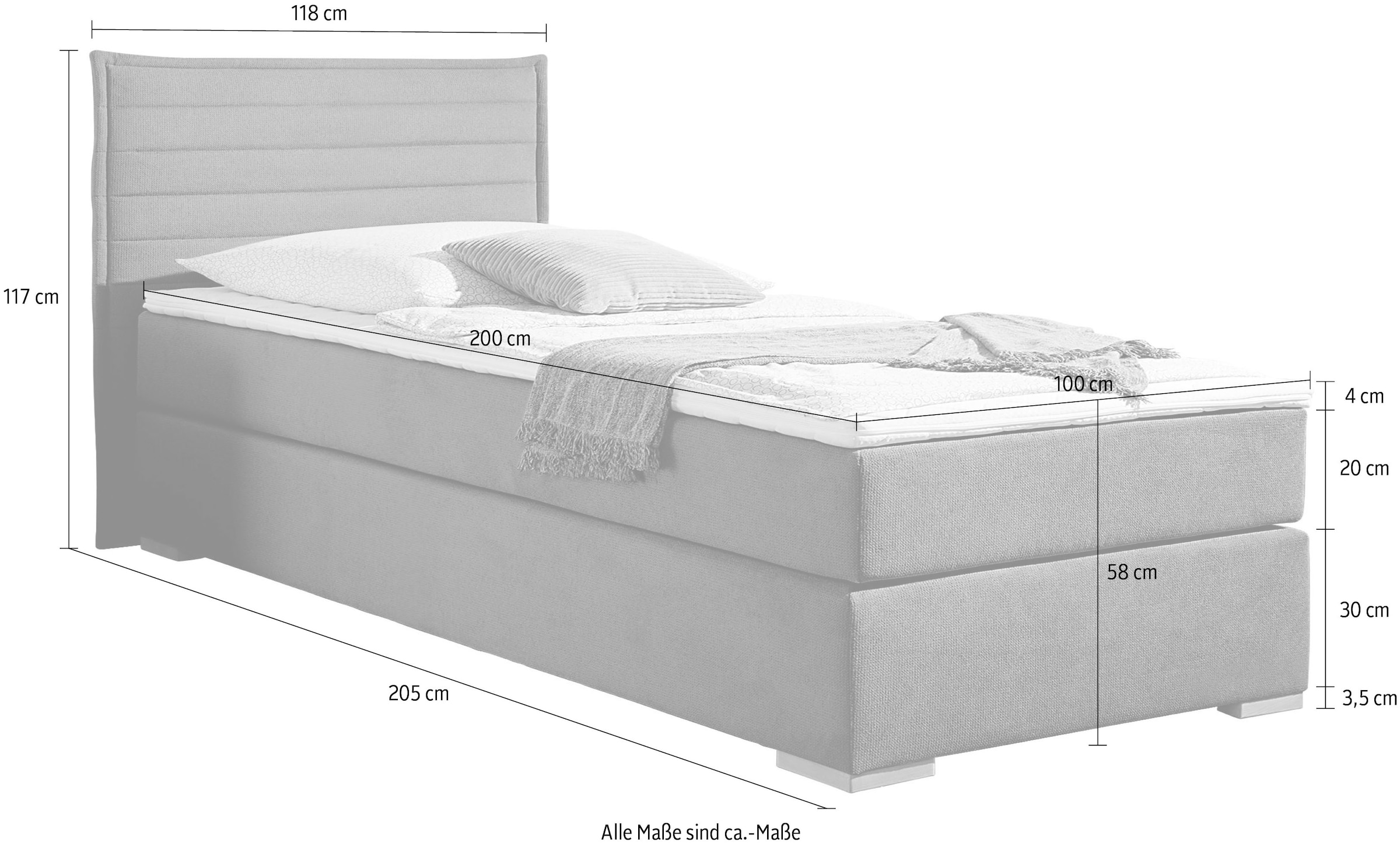 Home affaire Boxspringbett »"Östermoor"«, in H2, H3 oder H4 erhältlich