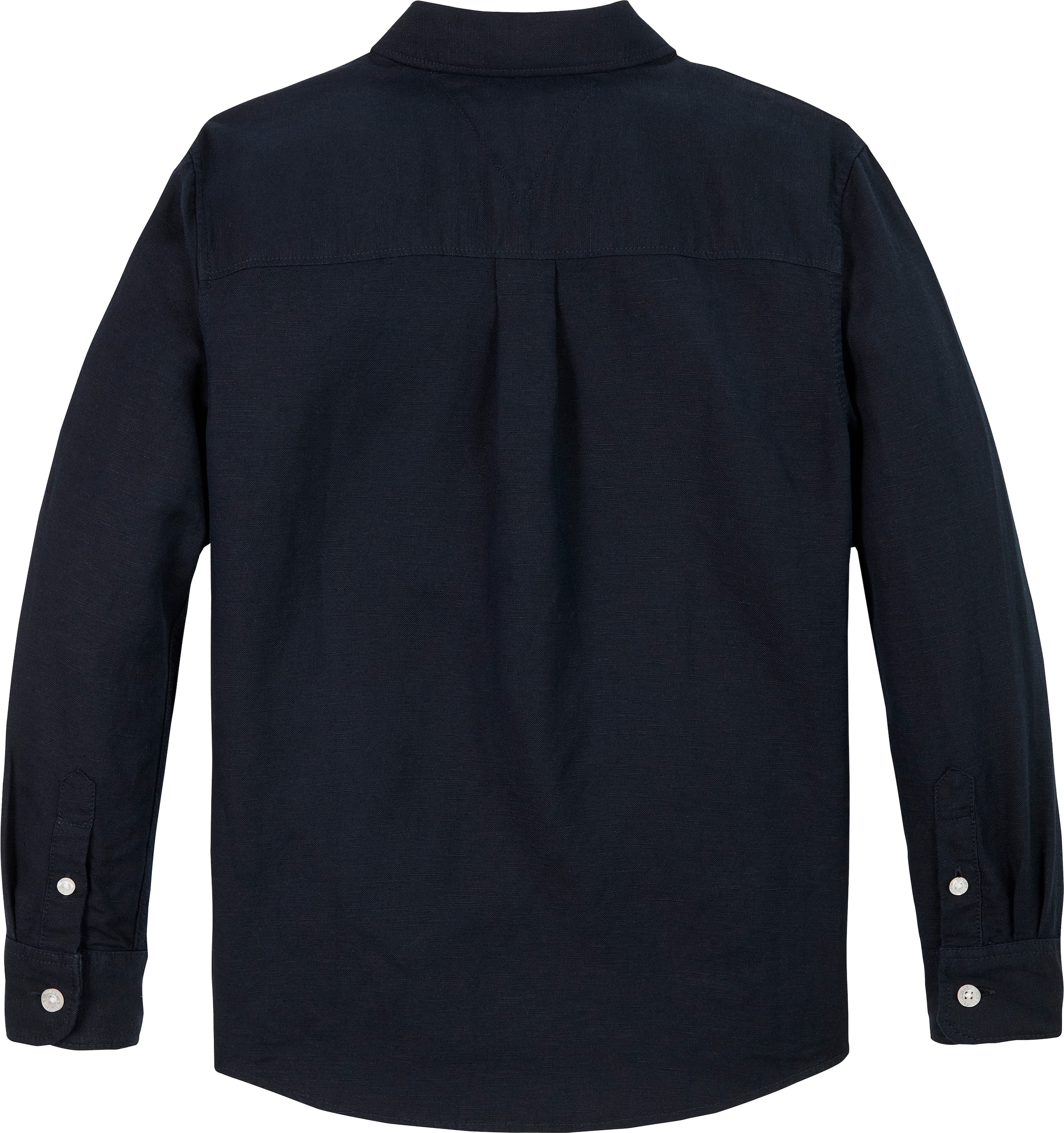 Tommy Hilfiger Langarmhemd »LINEN BLEND RELAXED SHIRT LS«, mit Brusttasche, Logostickerei