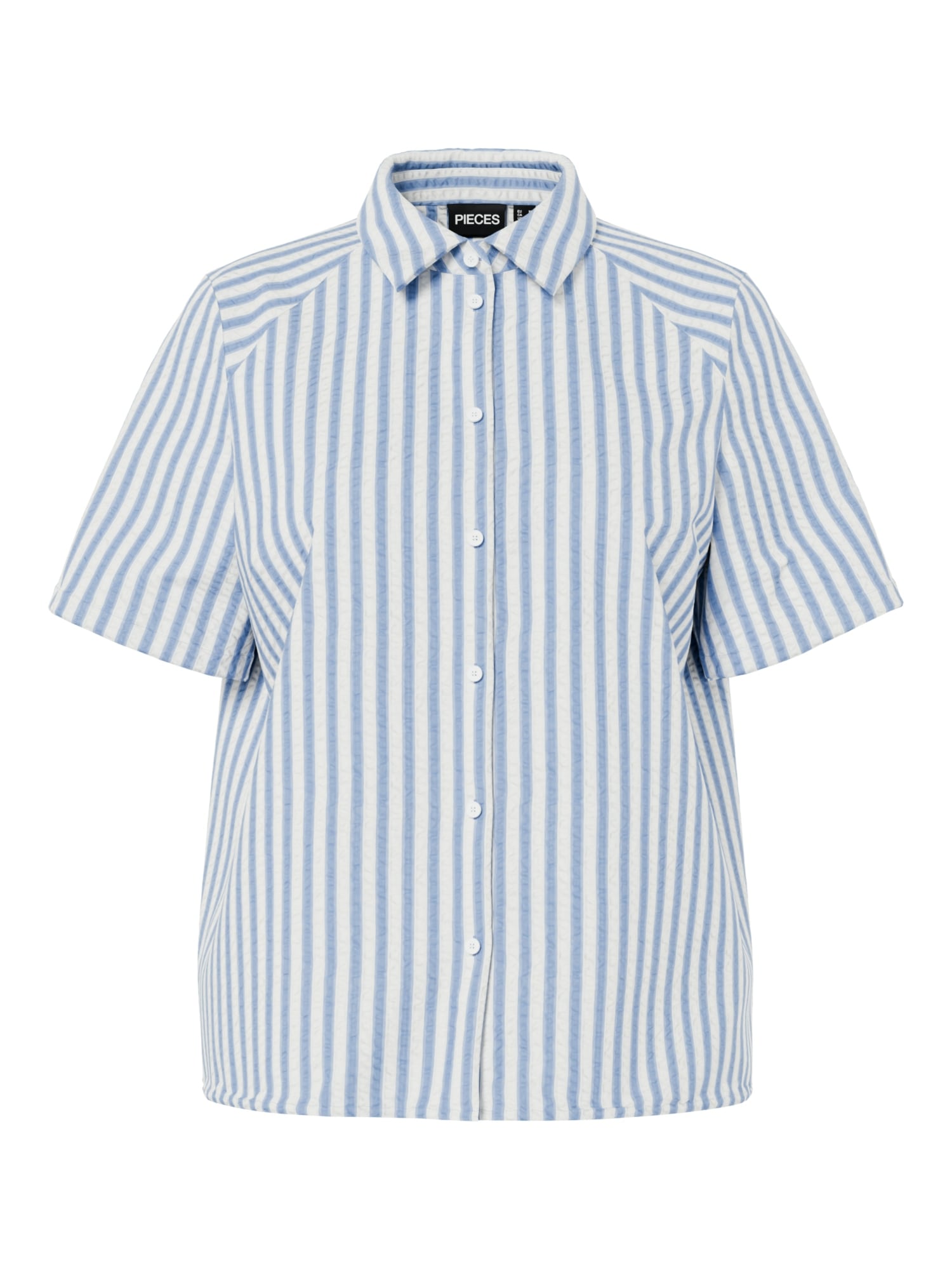 pieces Blouse chemise »PCSTINNA SS SHIRT WVN NOOS BC« mit Streifenmuster