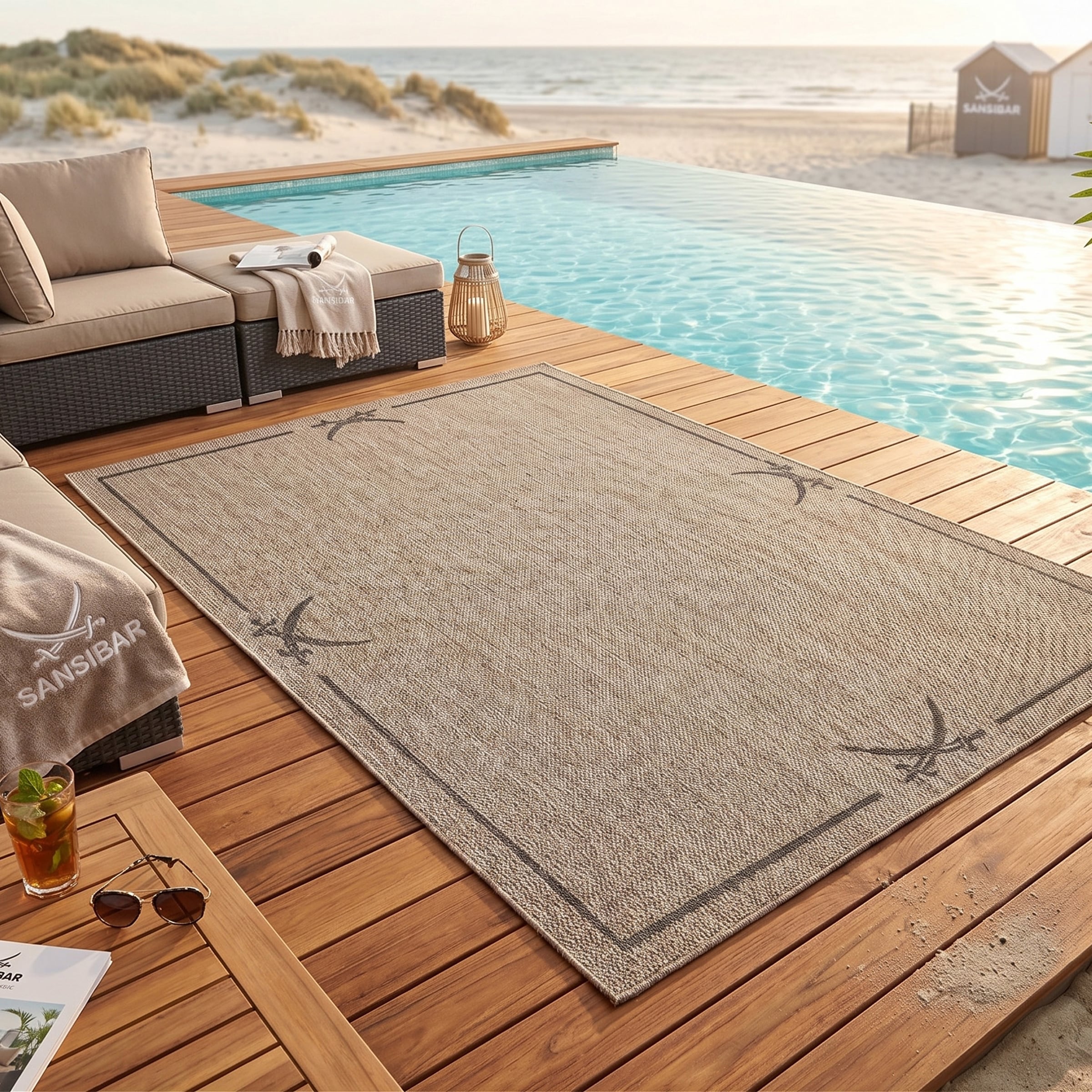 Image of Sansibar Teppich "Nordsee Beach SA-035" rechteckig 5 mm Höhe modernes Design, meliert, Motiv: Säbel, In- und Outdoor geeignet
