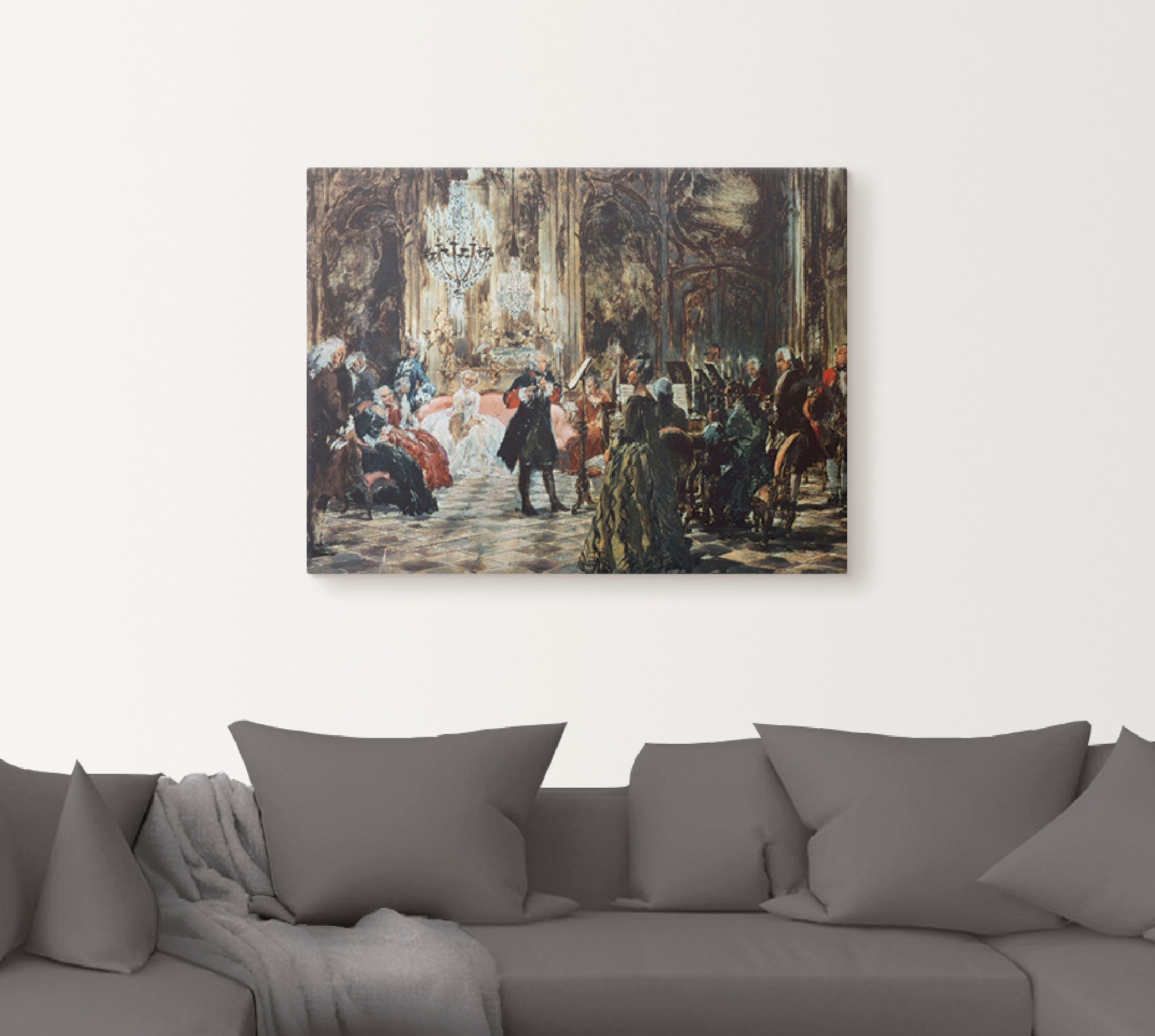 Artland Wandbild »Flötenkonzert Friedrich des Grossen.«, Orchester & Bands, (1 St.), als Leinwandbild, Poster in verschied. Grössen