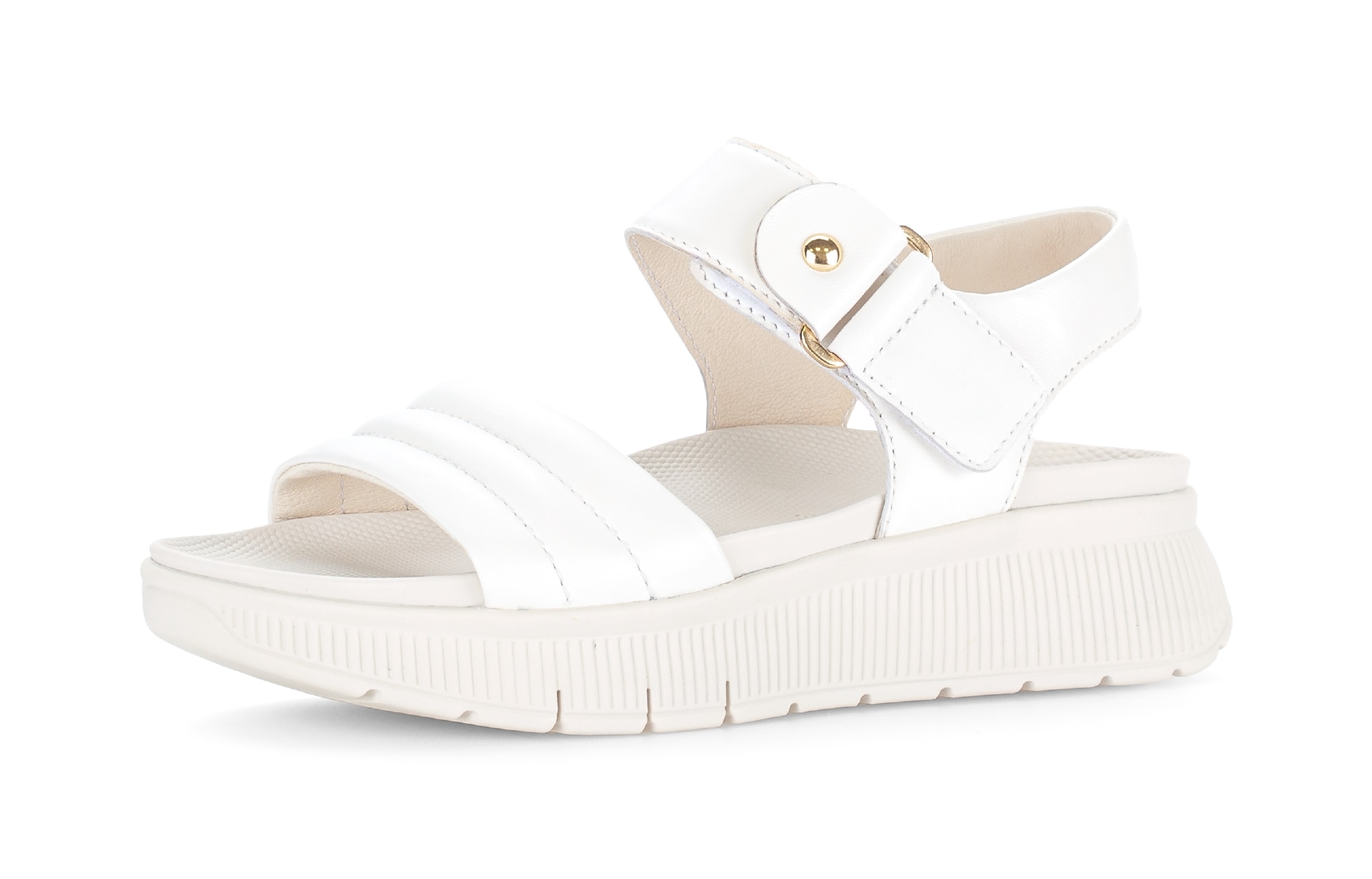 Gabor Sandale à lanières  plateforme, sandalette avec surpiqûres décoratives et rivet