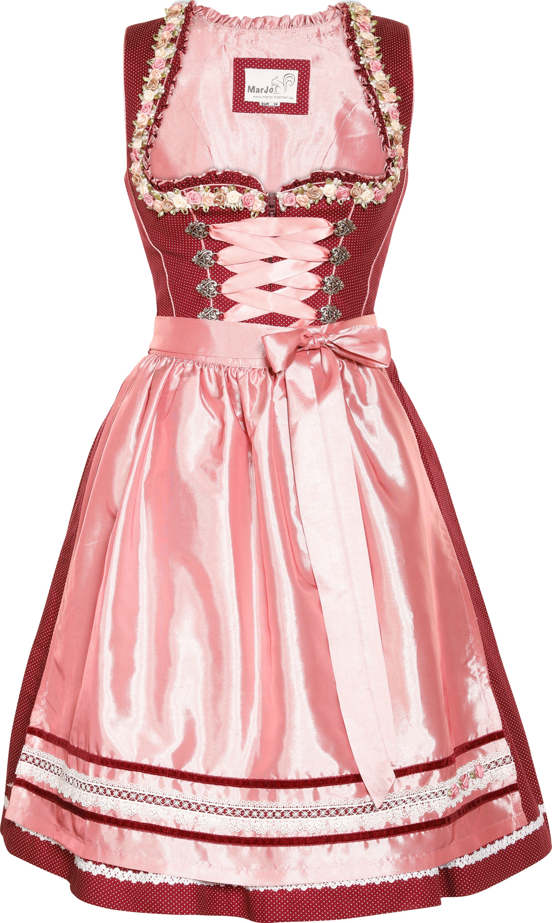 Image of MarJo Dirndl, (2 tlg.), Damen, kurz Mieder mit Rosenbesatz bei Ackermann Versand Schweiz