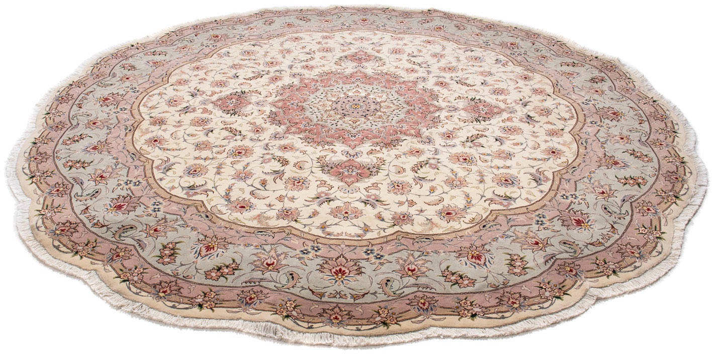 Image of morgenland Orientteppich »Perser - Täbriz - Royal rund - 250 x 250 cm - beige«, rund, 7 mm Höhe, Wohnzimmer, Handgeknüpft, Einzelstück mit Zertifikat bei Ackermann Versand Schweiz