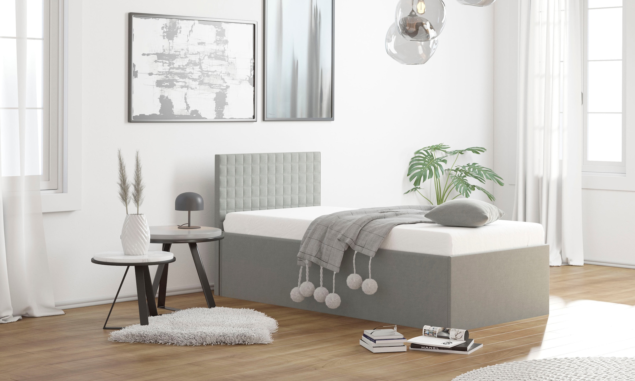 Westfalia Schlafkomfort Lit rembourré avec coffre de lit en version avec matelas
