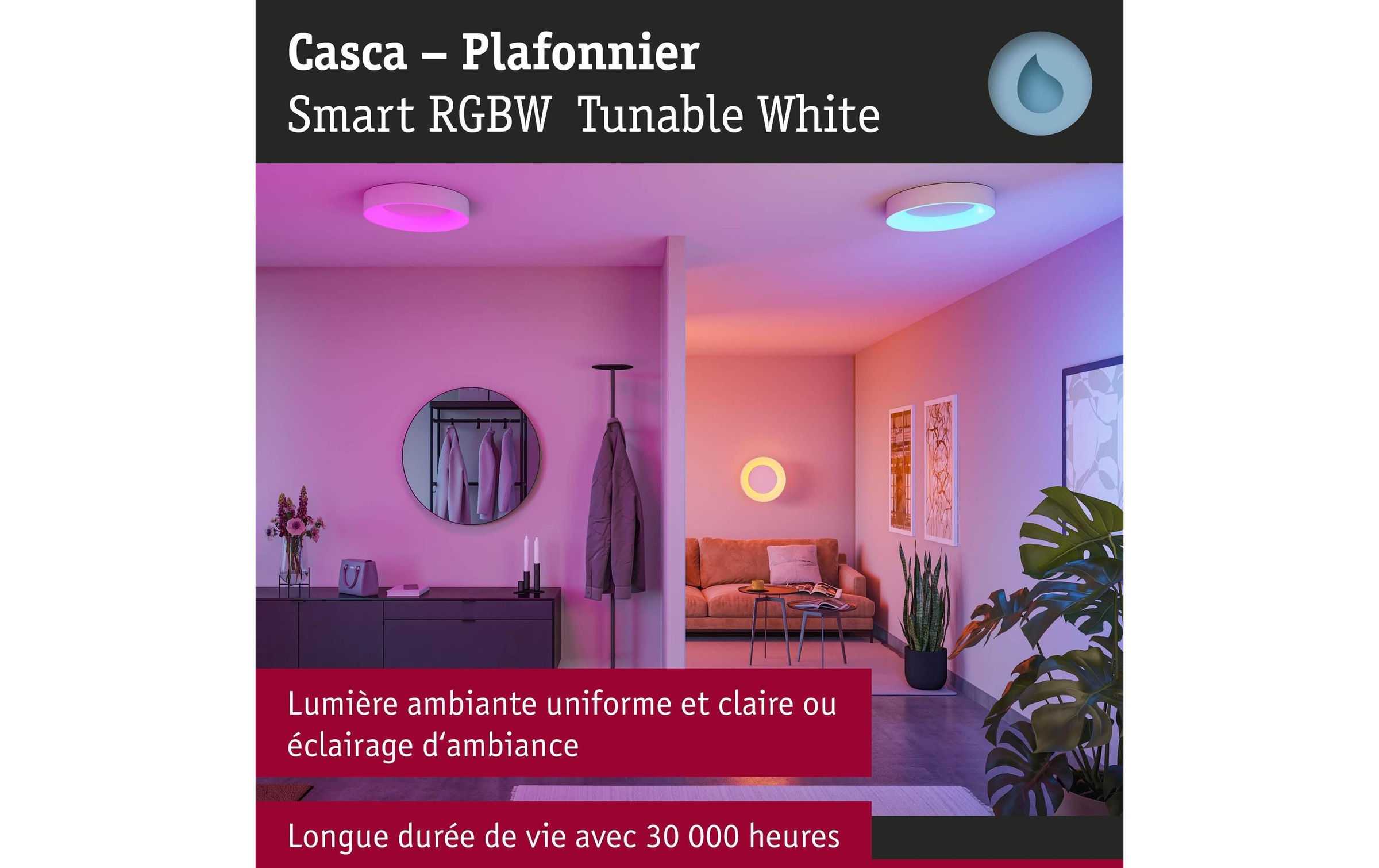 Paulmann Deckenleuchte »Deckenleuchte Casca IP44« LED-Modul RGB | warmweiss - kaltweiss