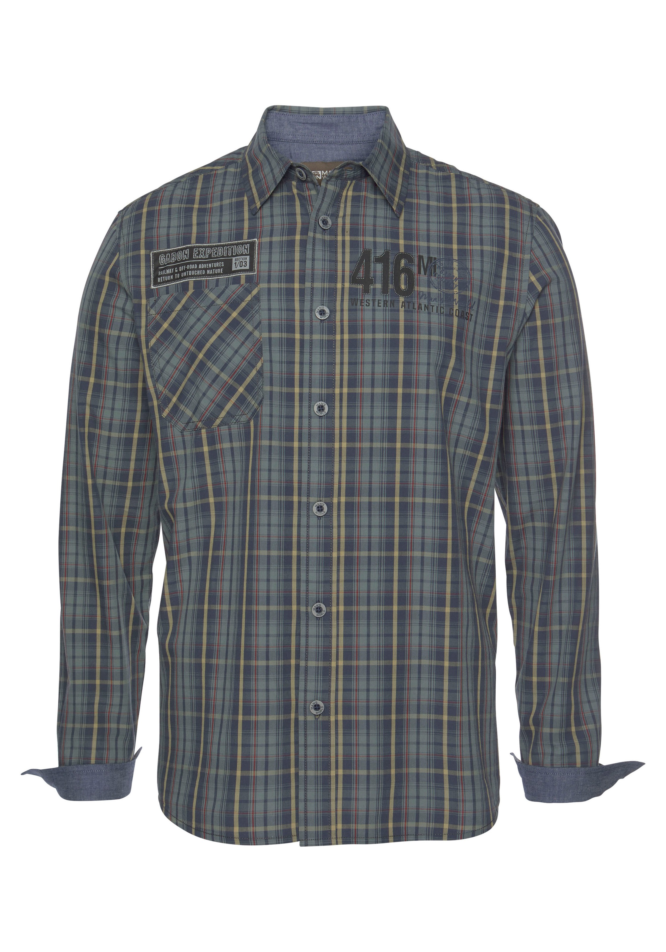 Image of Man's World Langarmhemd, Hochwertige Applikationen auf der Brust bei Ackermann Versand Schweiz