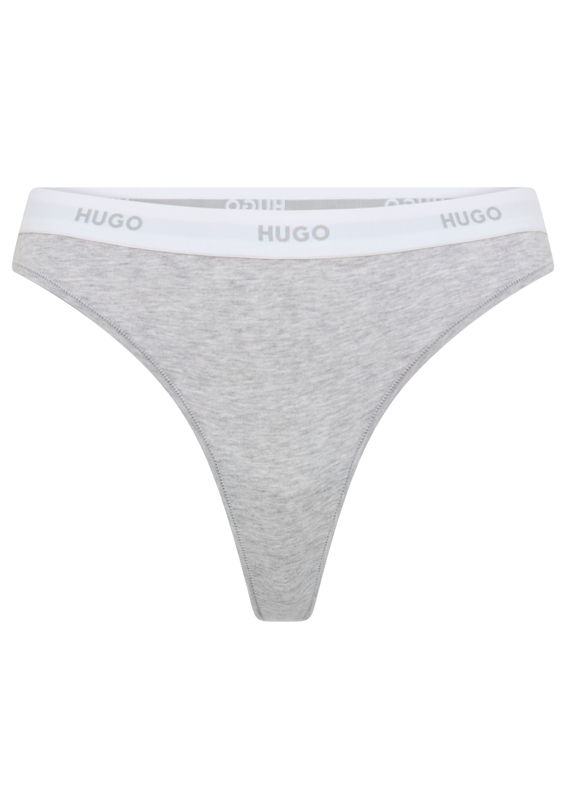Image of HUGO Underwear String "ID" aus Stretch-Baumwolle mit Logos am Bund