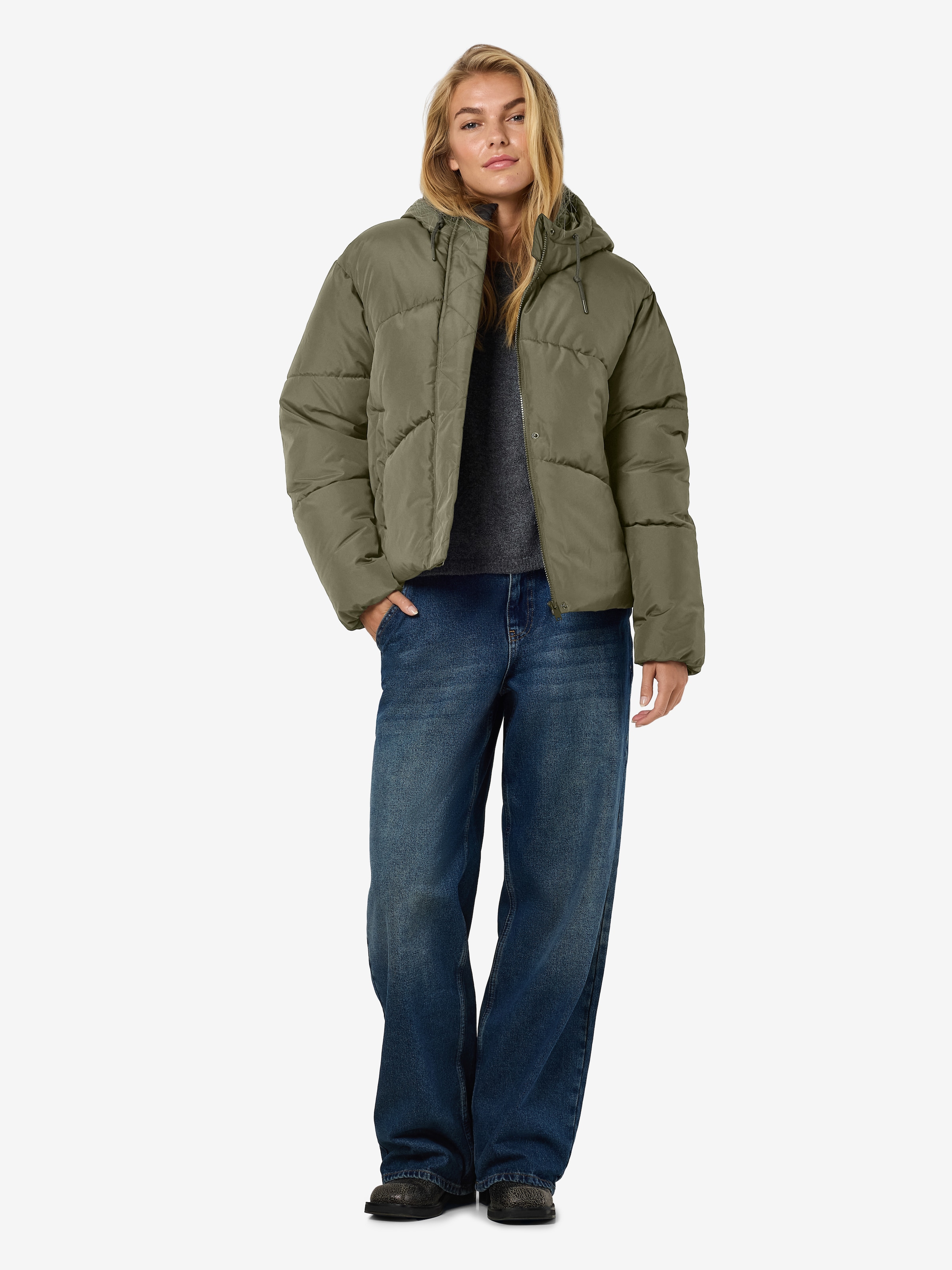 Noisy may Steppjacke »NMTENNA L/S SHORT JACKET NOOS«, mit Kapuze