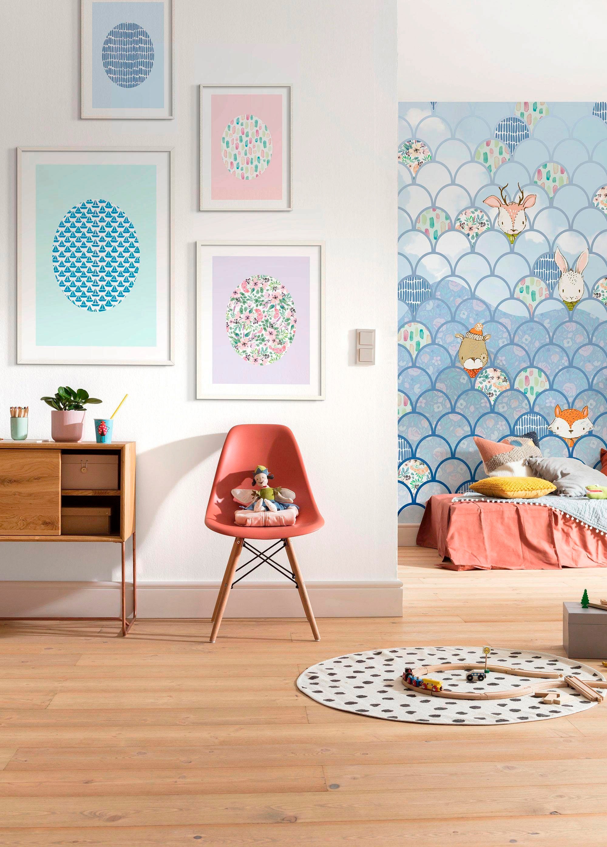 ♕ Komar Poster »Shelly Patterns Wohnzimmer (1 Lavender«, Schlafzimmer, Blumen, auf St.), Kinderzimmer, versandkostenfrei