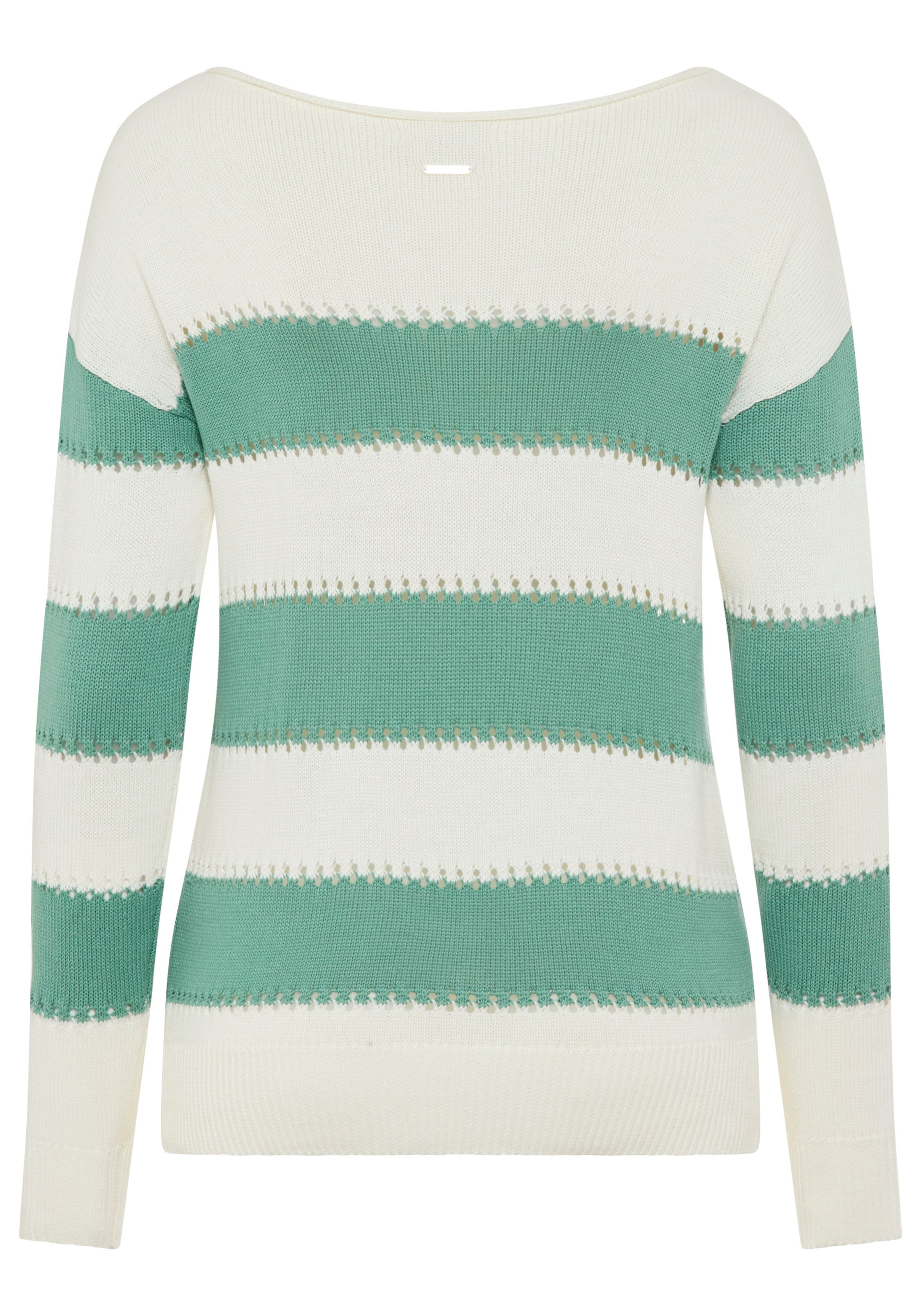 Laura Scott Pull à rayures leichter Sommerpullover mit modernem Lochmuster