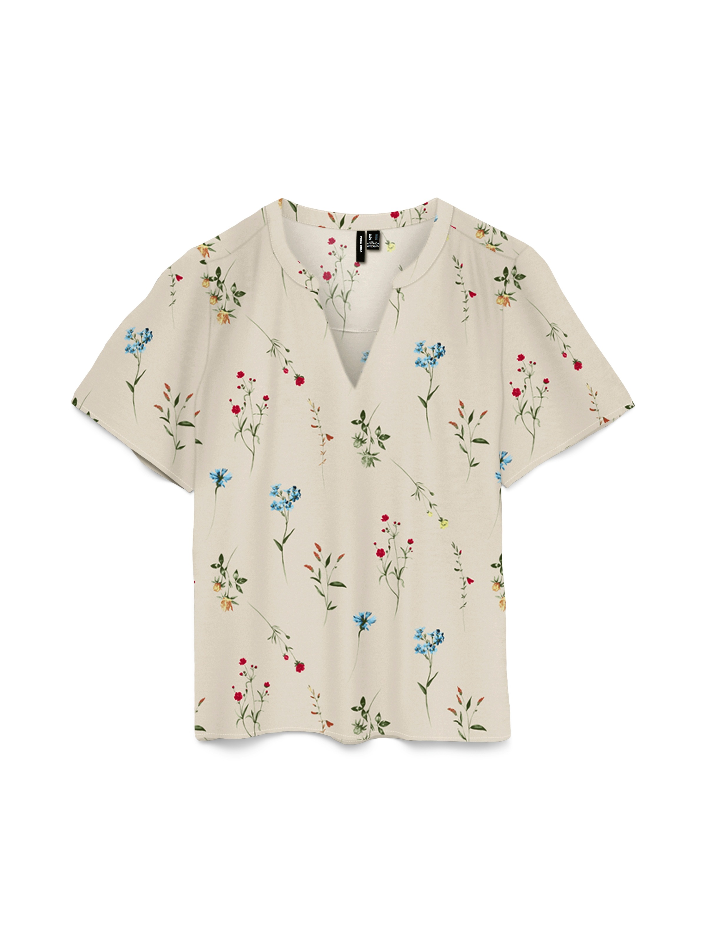 Image of Vero Moda Shirtbluse "VMJOSIE SS V-NECK GATHERING TOP WVN GA" Viskosemischung, regular fit