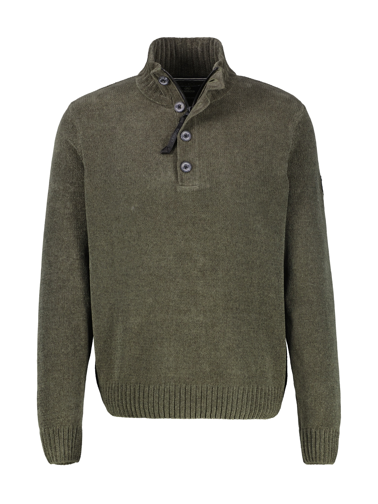 LERROS Strickpullover Chenille-Pullover mit Troyer