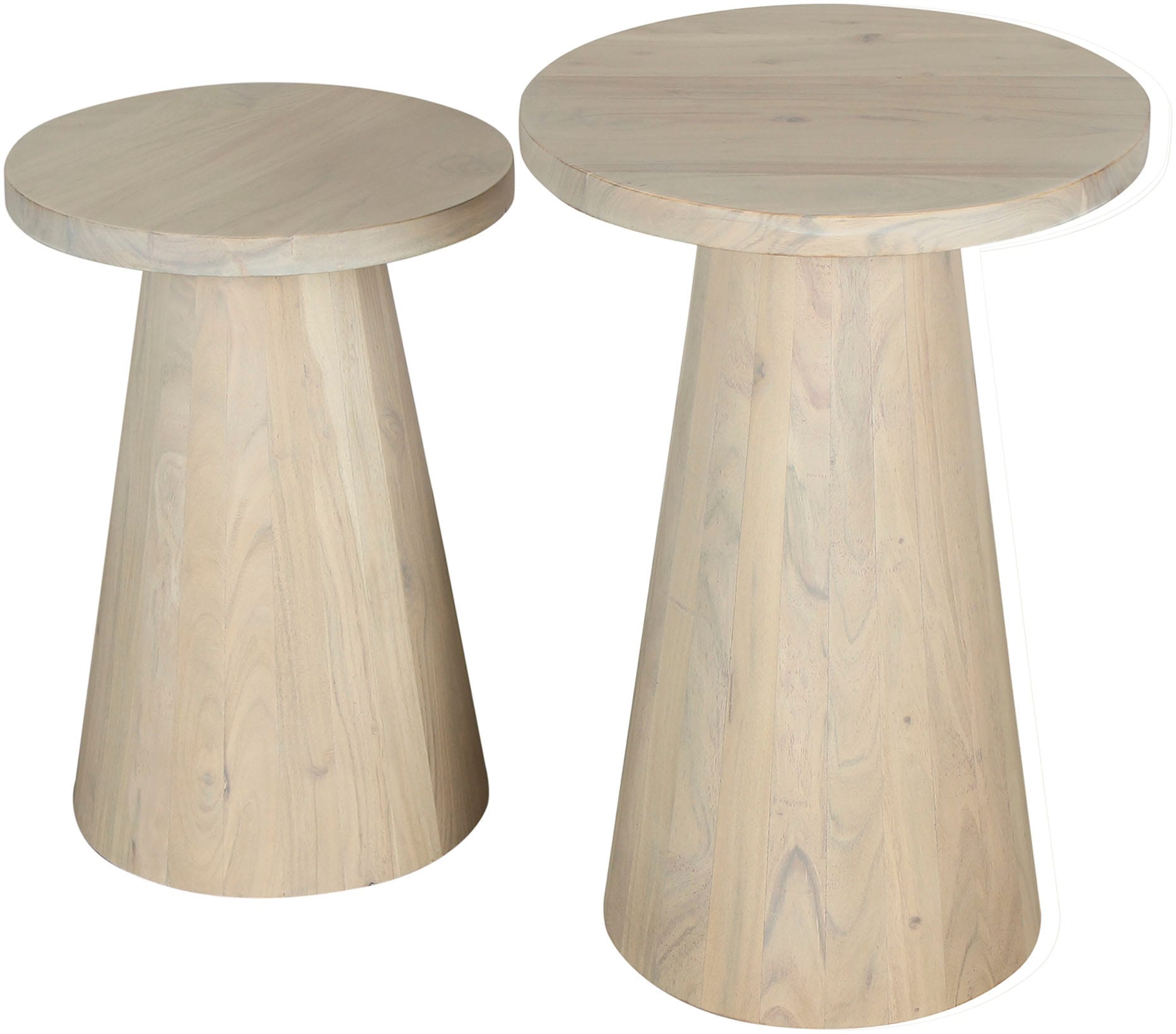 byLIVING Beistelltisch »Cone«, (Set), aus Massivholz in schwarz oder white wash, verschiedenen Grössen