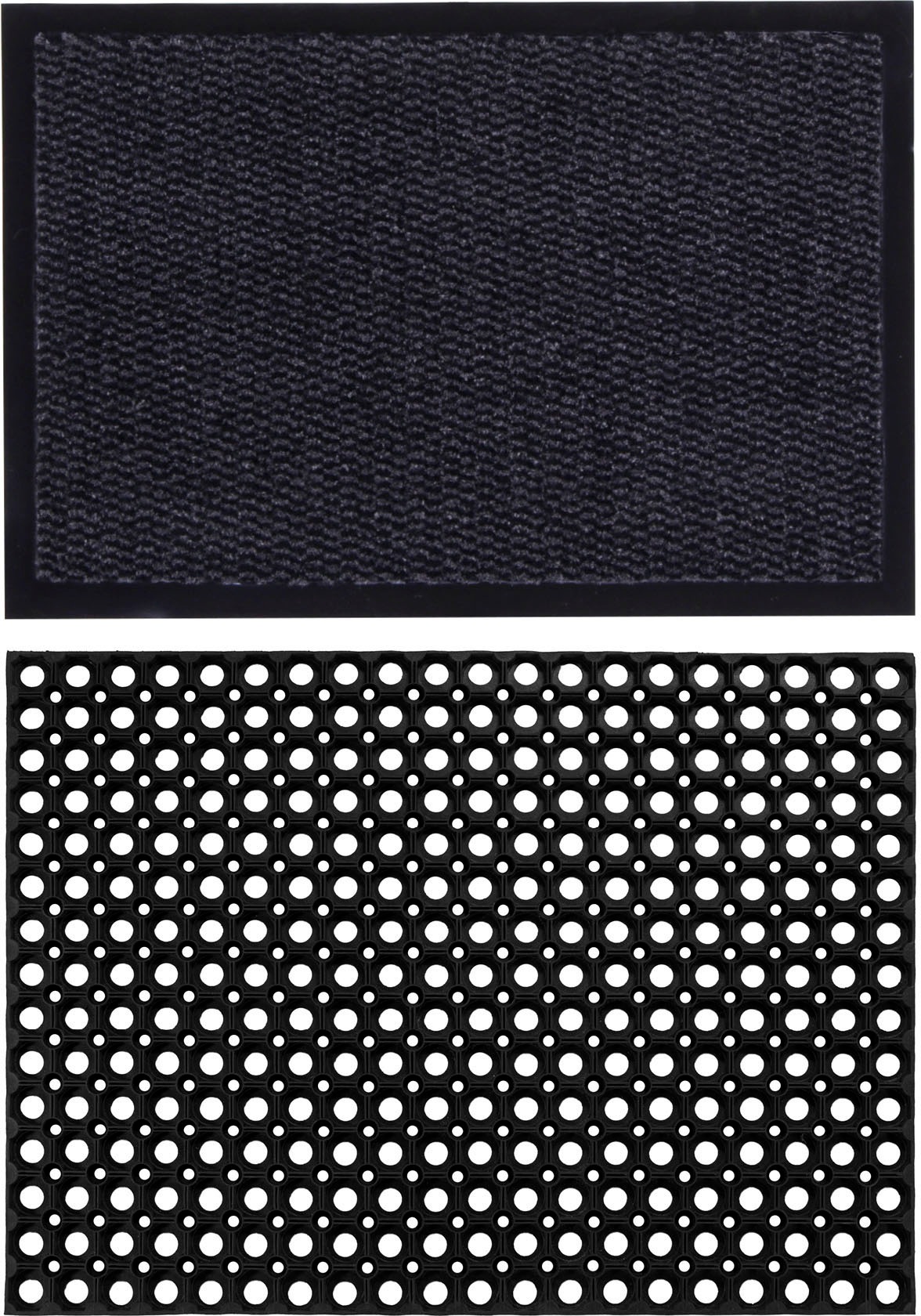Image of Andiamo Fussmatte »Easy + Gummi Ringmatte, 2er Set«, rechteckig, 5 mm Höhe, Schmutzfangmatte, In- und Outdoor geeignet bei Ackermann Versand Schweiz