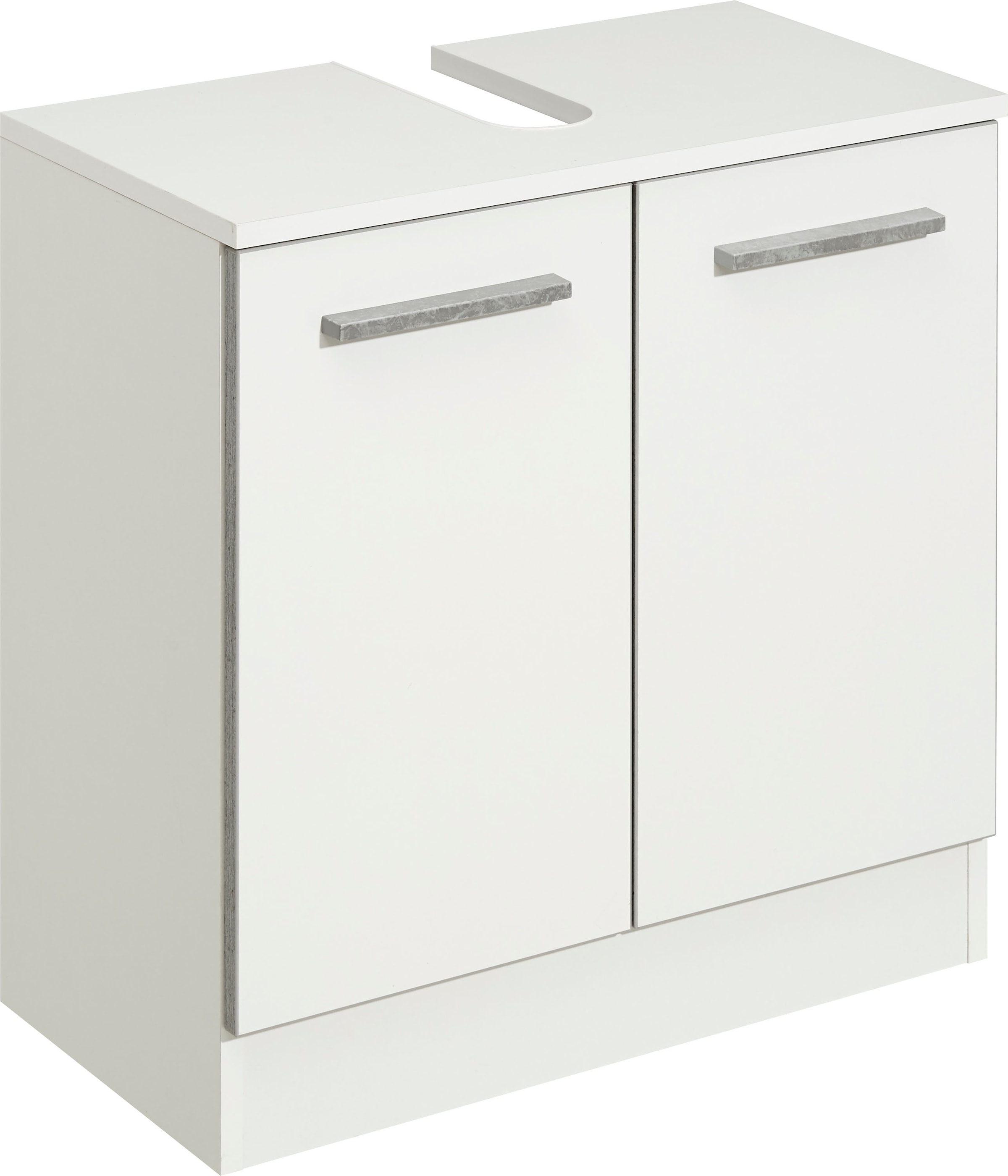 Image of Saphir Waschbeckenunterschrank "Quickset 953 Unterbeckenschrank, 60 cm breit, 2 Türen, Weiss Glanz" Waschbeckenschrank mit Siphonausschnitt, ohne Waschbecken