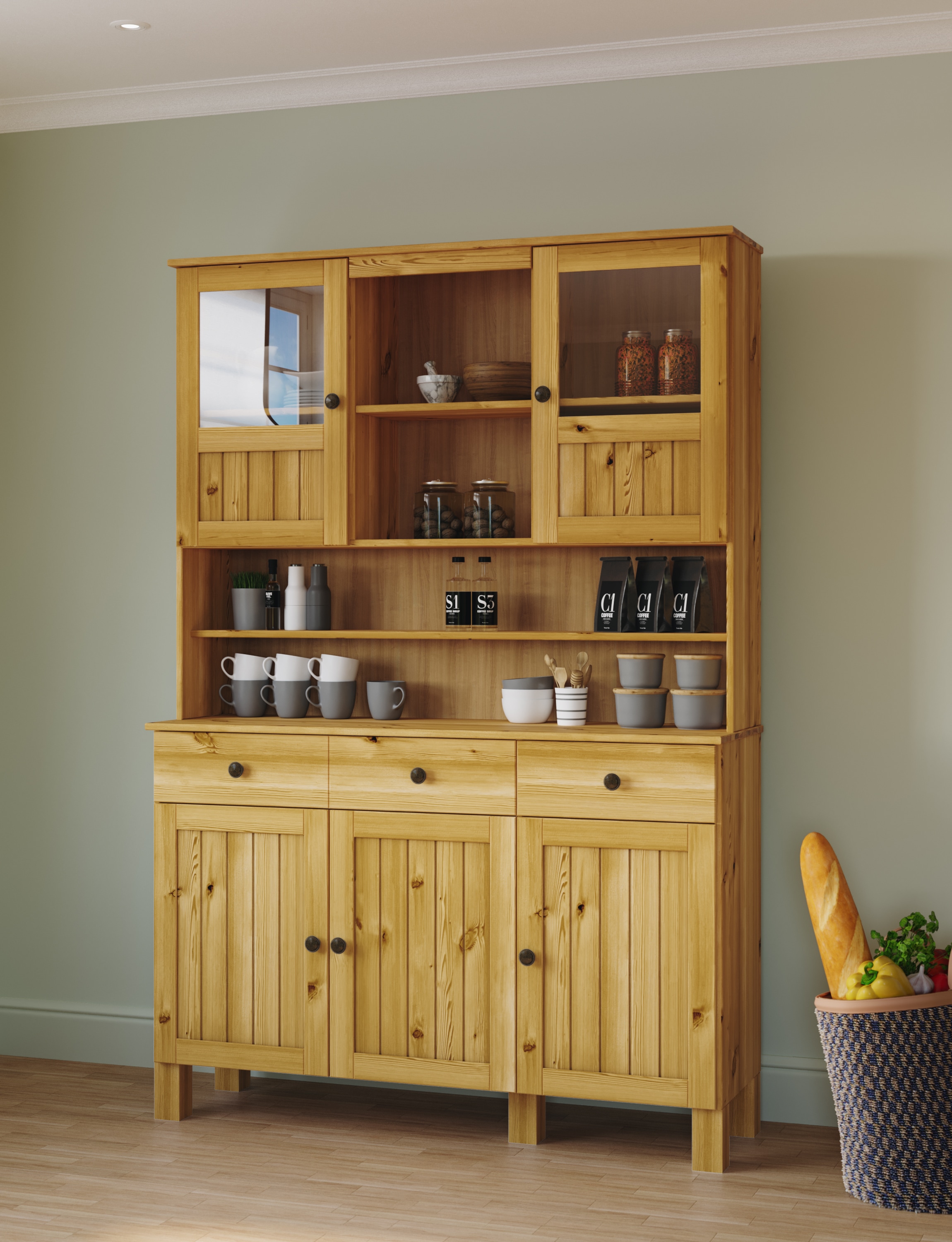 Home affaire Buffet de cuisine »Alby2« Mit Metallgriffen, Breite 125 cm