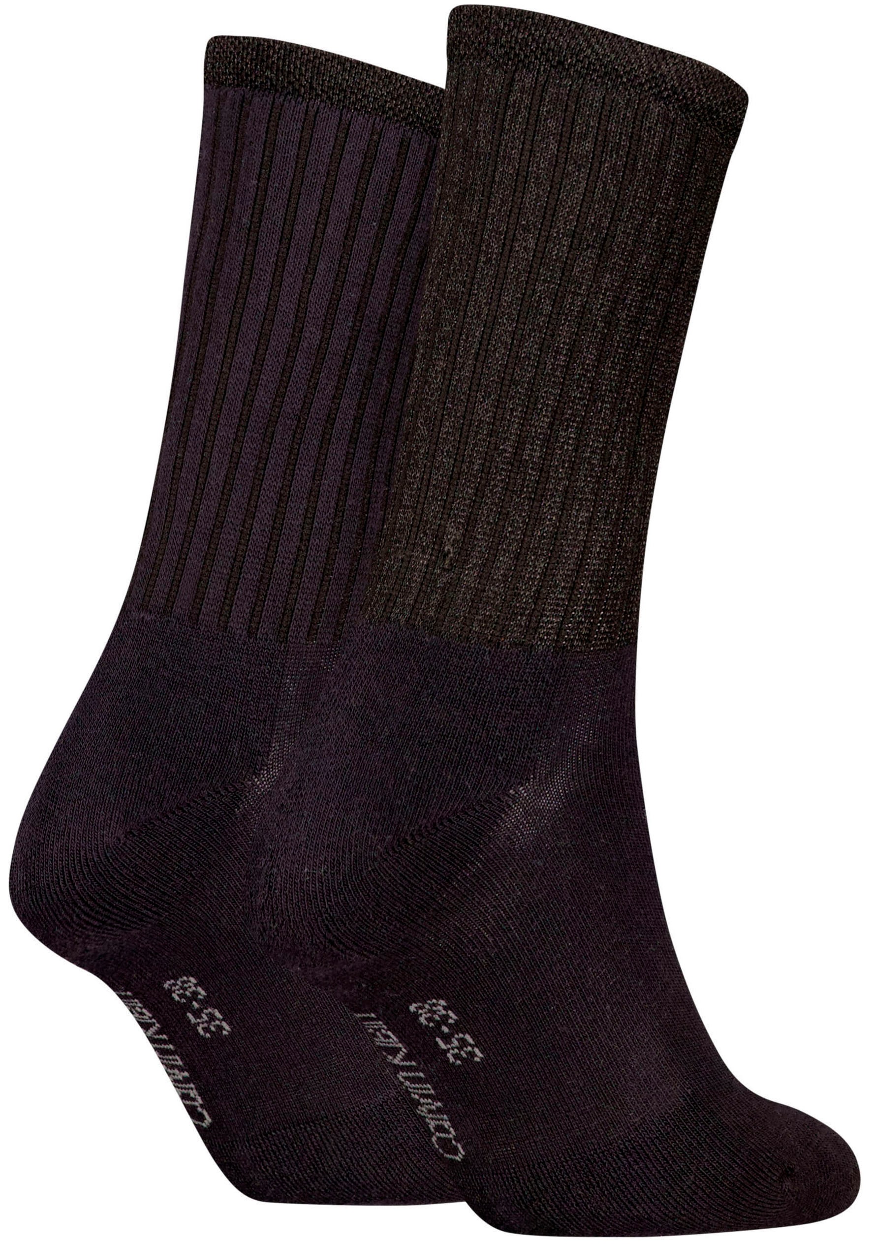 Calvin Klein Jeans Chaussettes »CKJ WOMEN SOCK 2P GLOSSY RIB« 2 Paar, 2 cuis tlg. mit Logostickerei
