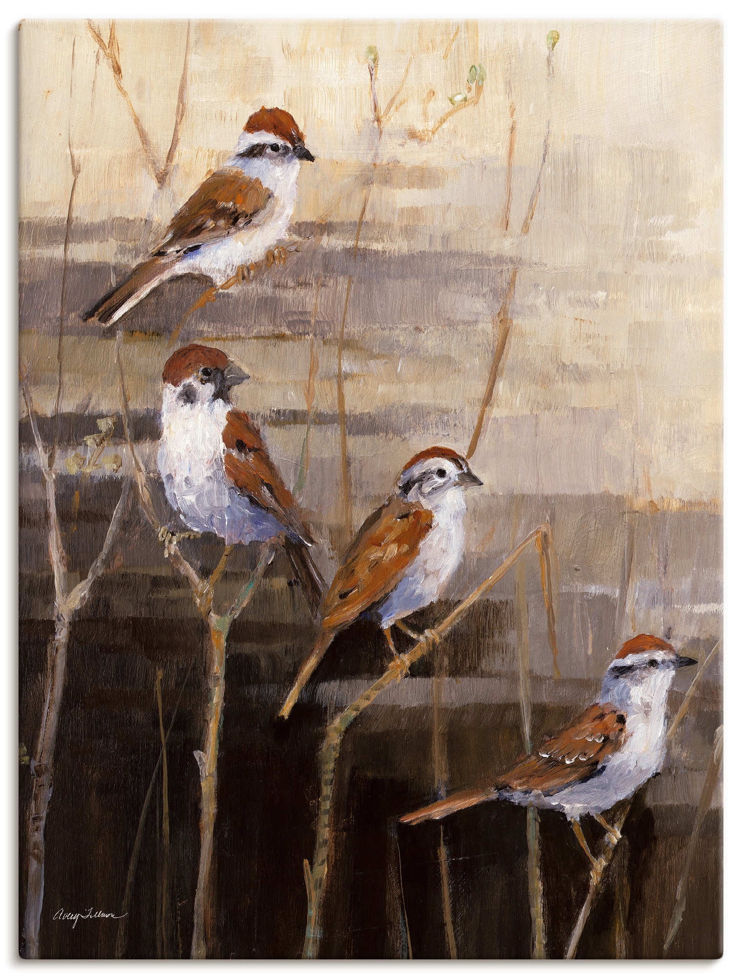 Image of Artland Leinwandbild "Abend Heiligtum II" Vögel 1 Stk. tlg. auf Holzrahmen gespannt
