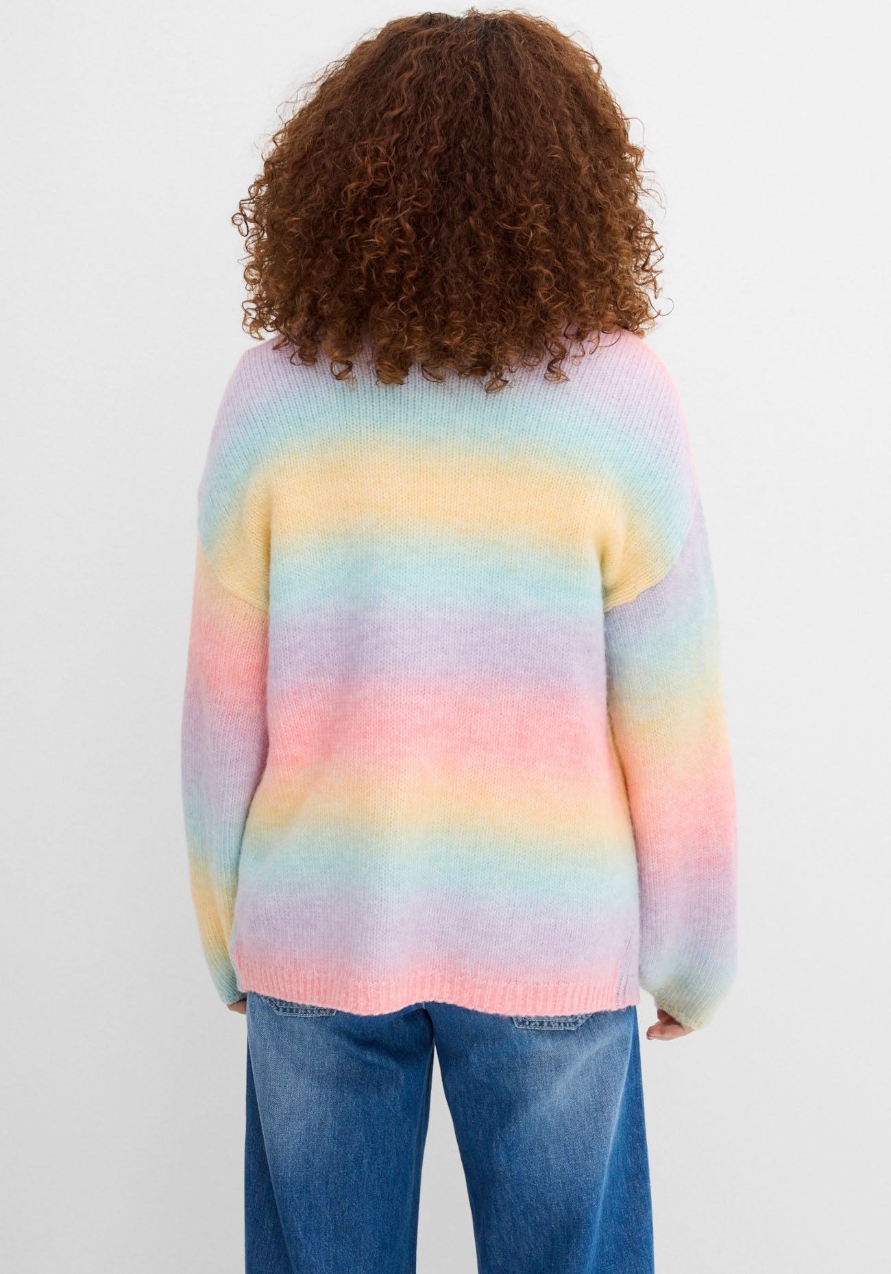 bonprix Veste en tricot »Grobstrickjacke aus weichem Woll-Mix« coupe oversize, aspect multicolore, forme ouverte,