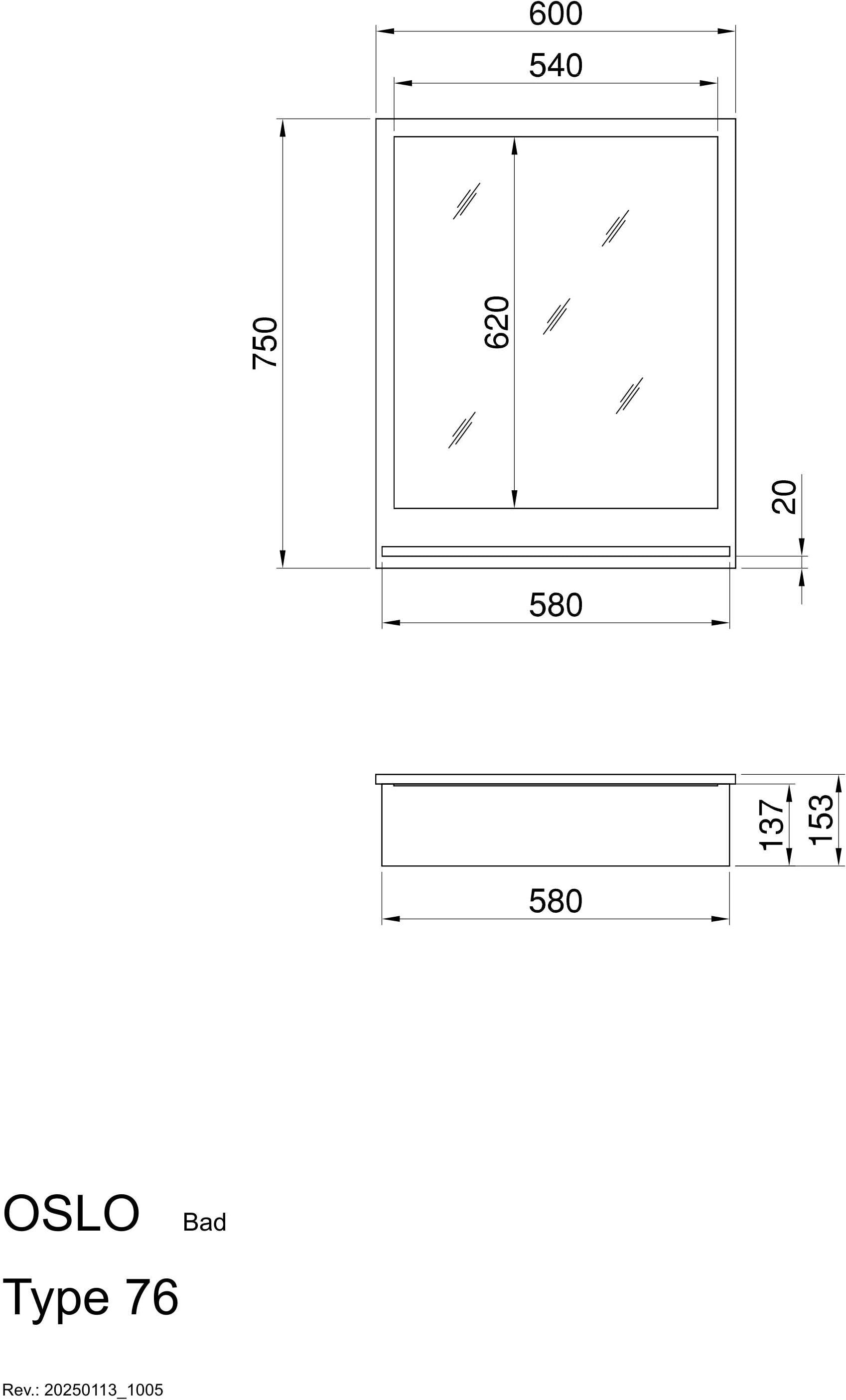 INOSIGN Badspiegel »Oslo, Spiegel in Eiche Evoke, Wandspiegel im skandinavischen Design« mit Ablagefläche, 60 cm breit