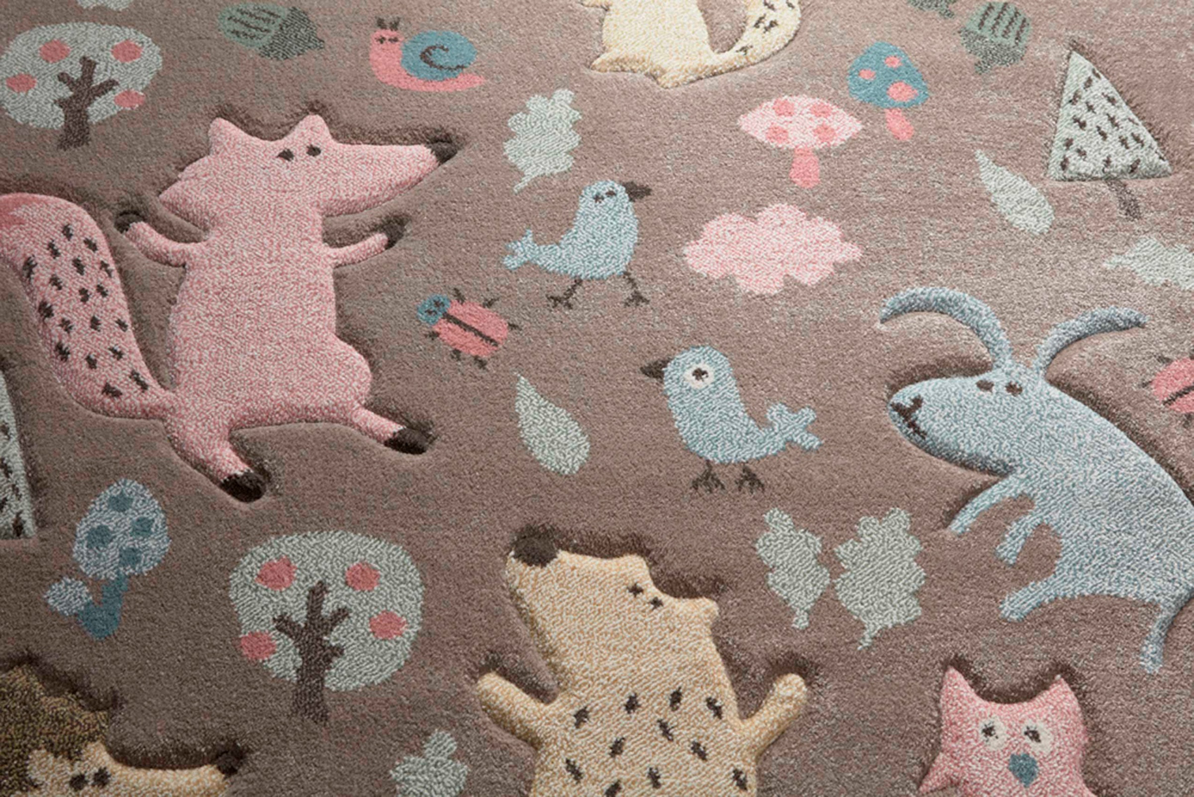 Sigikid Kinderteppich »Forest«, rechteckig, 13 mm Höhe, Wald Tiere Design, Kurzflor