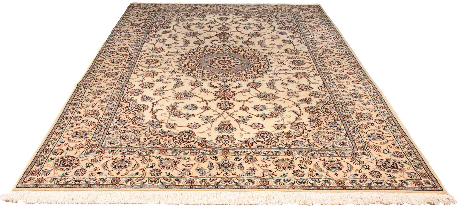 Image of morgenland Orientteppich »Perser - Nain - Royal - 337 x 210 cm - beige«, rechteckig, 10 mm Höhe, Wohnzimmer, Handgeknüpft, Einzelstück mit Zertifikat bei Ackermann Versand Schweiz