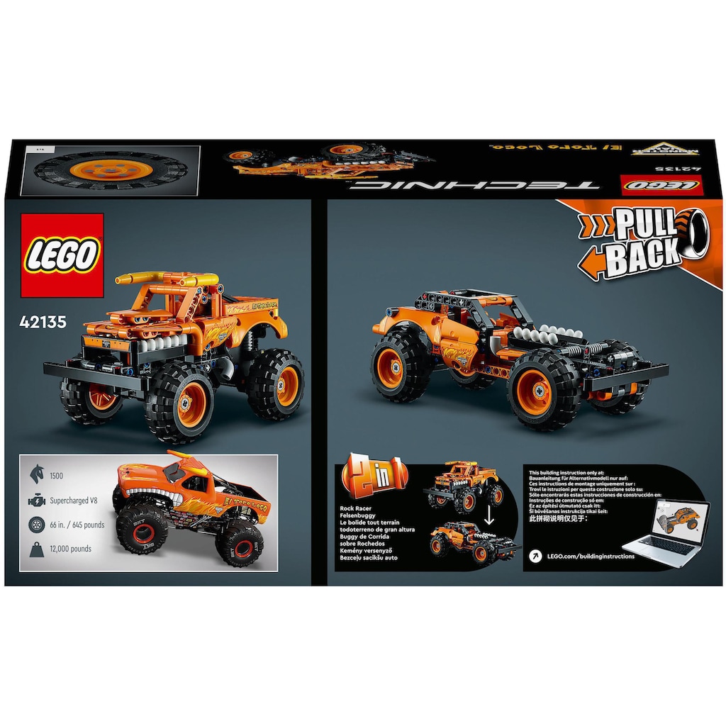 LEGO® Konstruktionsspielsteine »Monster Jam™ El Toro Loco™ (42135), LEGO® Technic 2in1«, (247 St.)