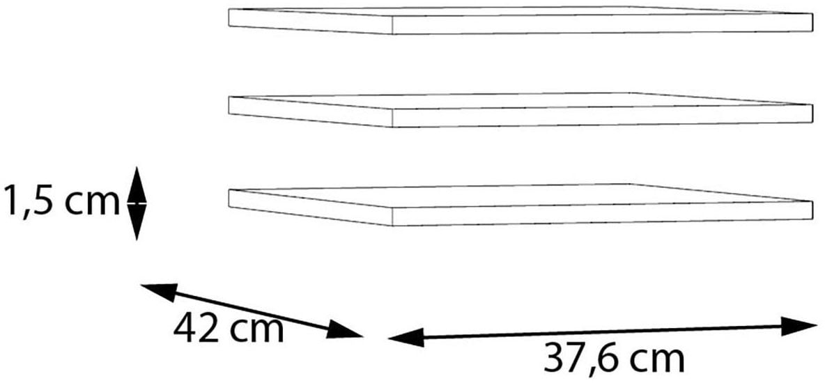Image of FORTE Einlegeboden 3 Stk. tlg. 3er Set Einlegeboden, variable Positionierung, Textilstruktur