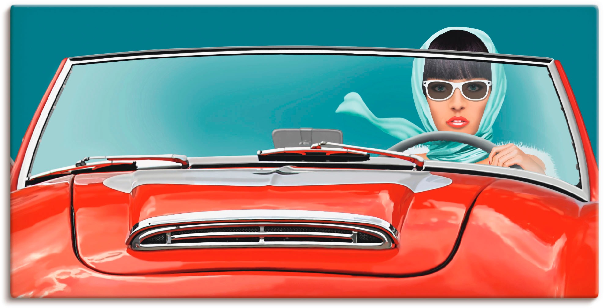 Image of Artland Wandbild »Die Cabrio Fahrerin«, Auto, (1 St.), in vielen Grössen & Produktarten - Alubild / Outdoorbild für den Aussenbereich, Leinwandbild, Poster, Wandaufkleber / Wandtattoo auch für Badezimmer geeignet bei Ackermann Versand Schweiz