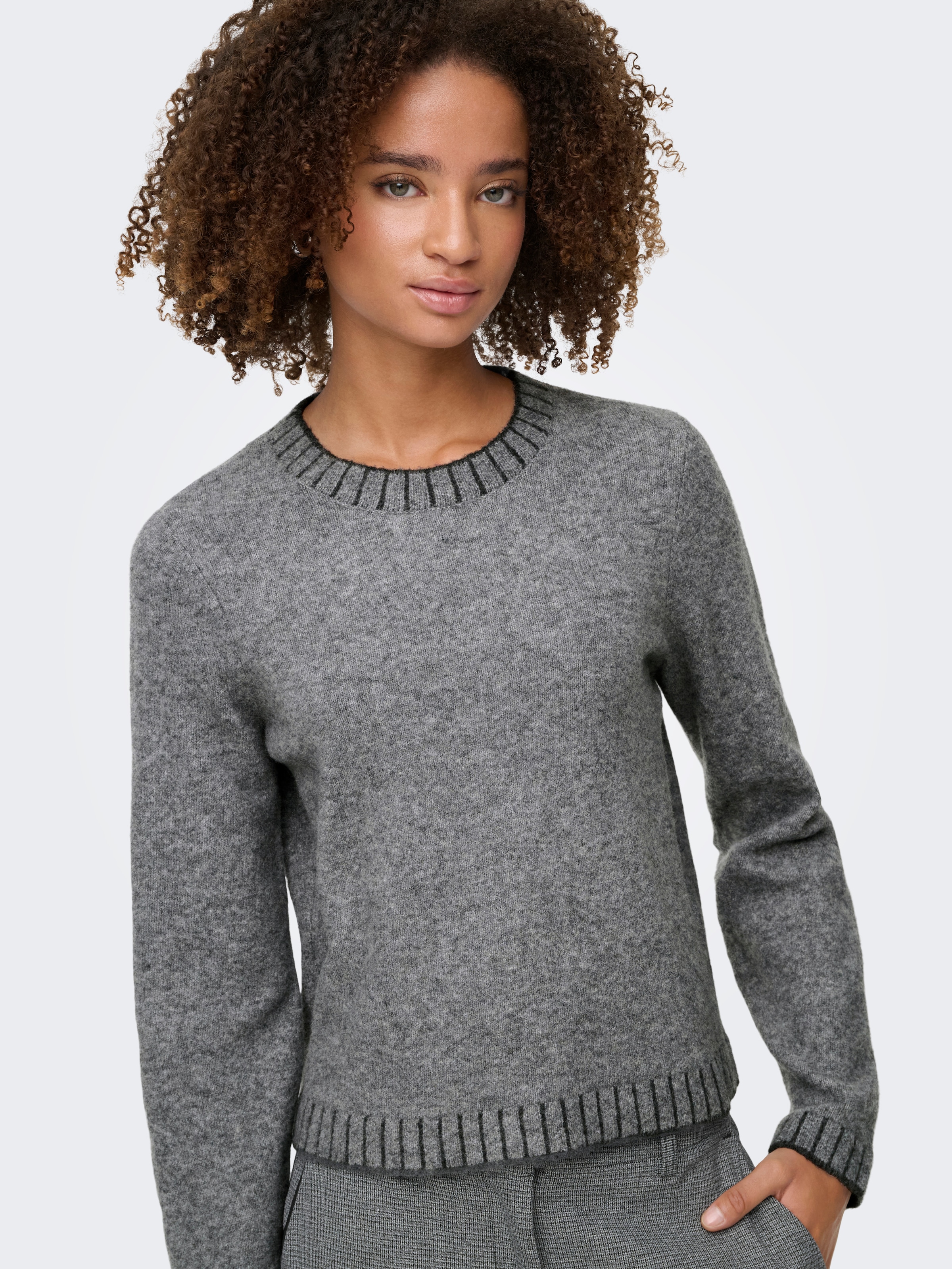 ONLY Strickpullover »ONLFINA LS STITCH O-NECK CC KNT«