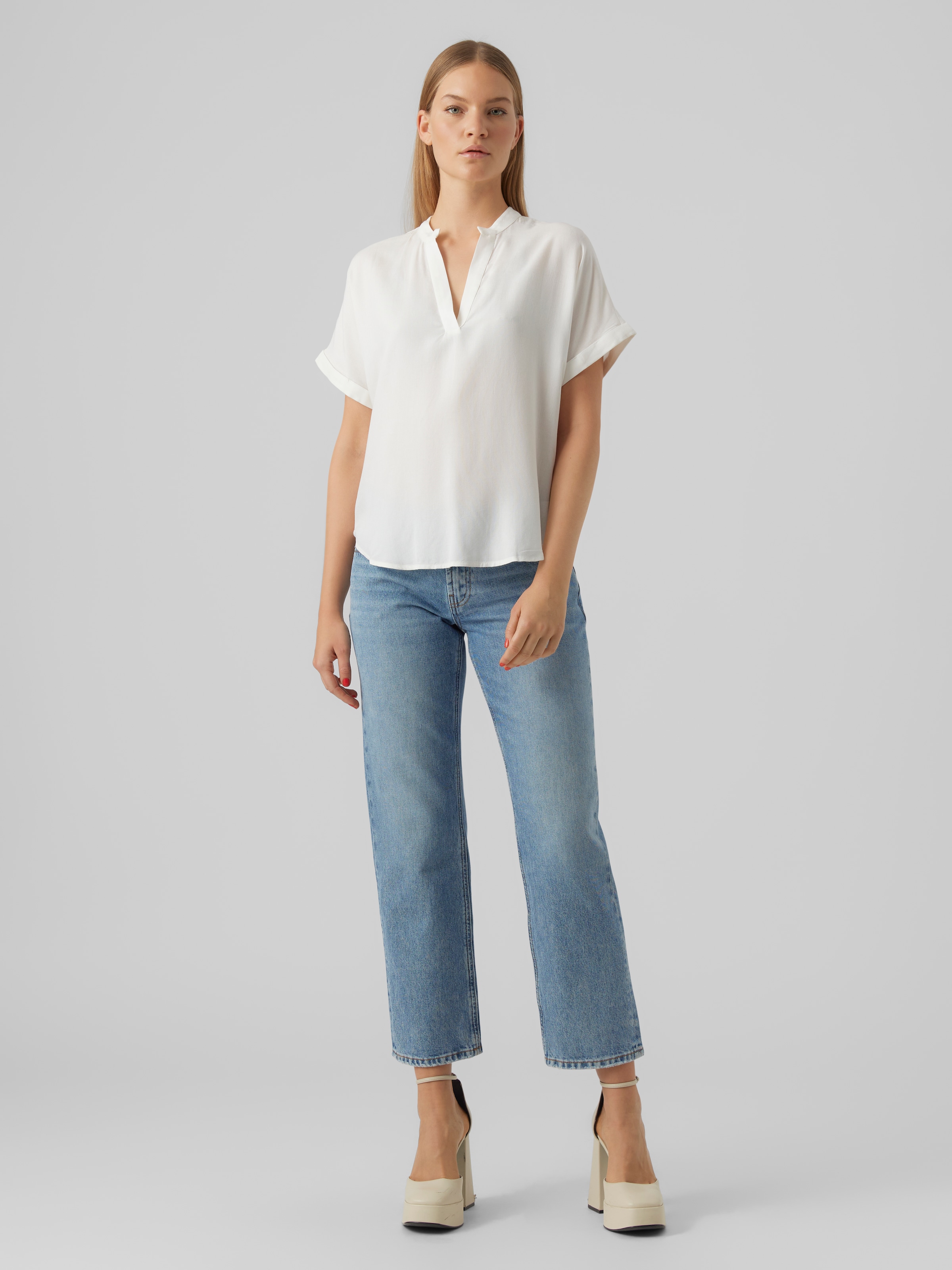 Vero Moda Chemisier à chemise »VMBEAUTY SS TOP GA NOOS« Viskose, regular fit