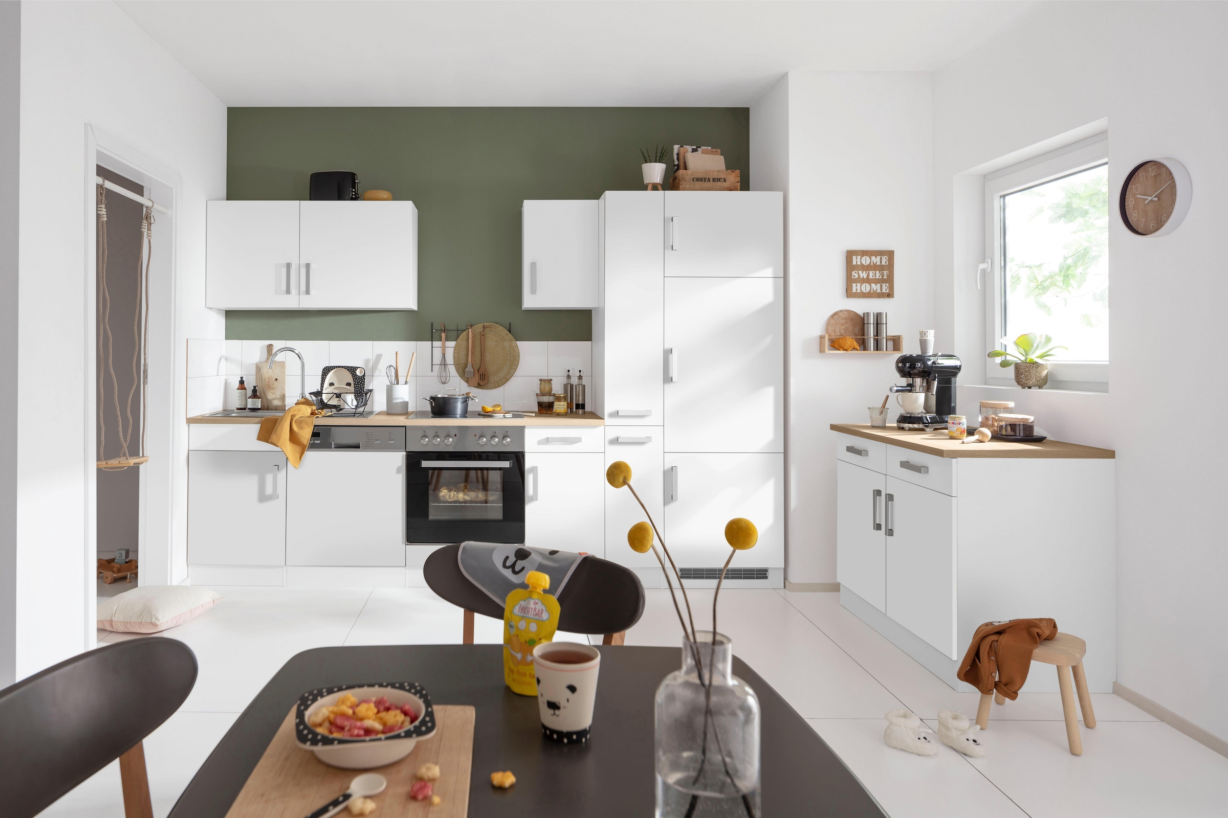 KOCHSTATION Kitchenette »KS-Gera« Largeur 270 cm, au choix avec appareils électroménagers, avec plan de travail