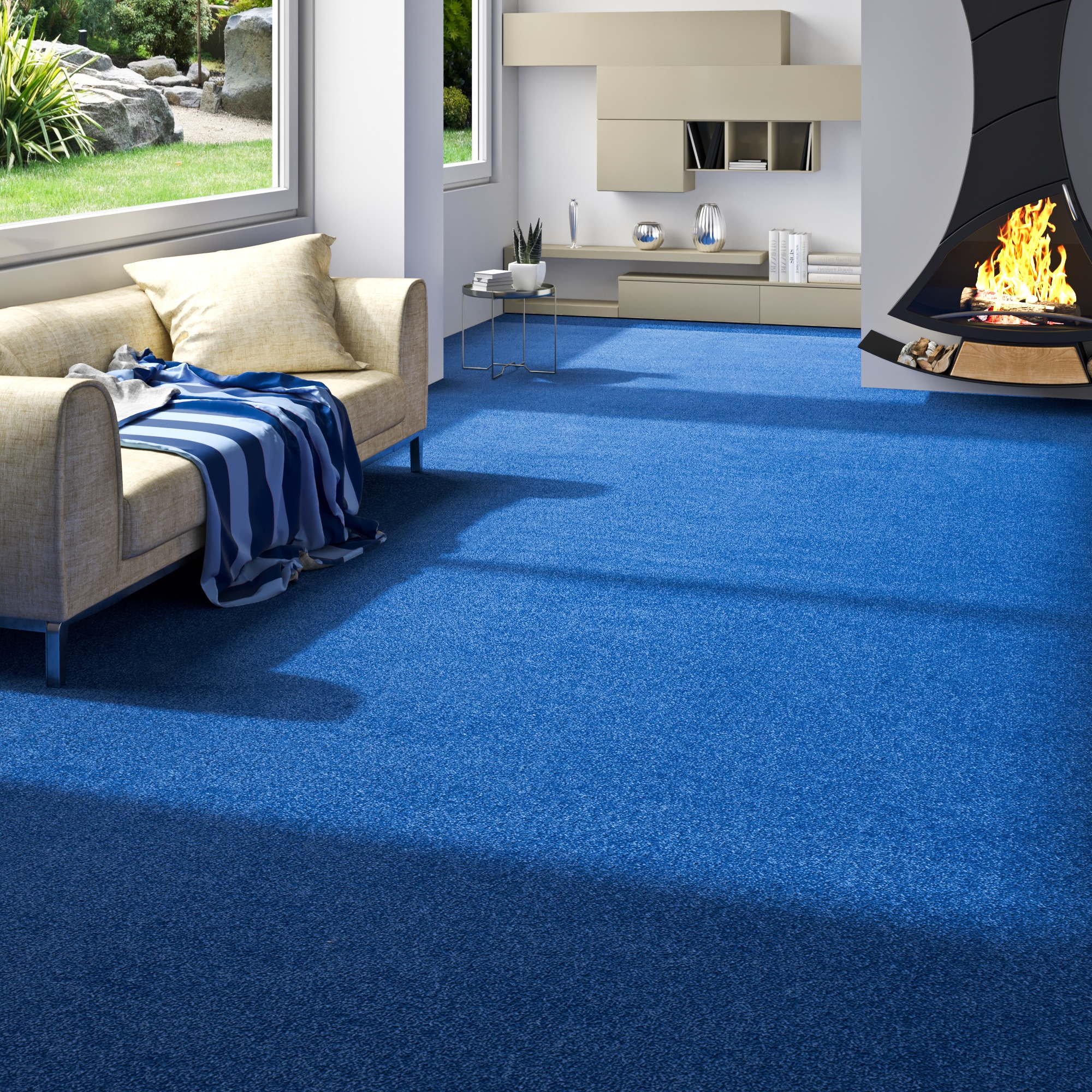 GOODproduct Moquette »Zephyra, Schlinge, Gesamthöhe 8 mm, Made in Netherlands« Rectangulaire couleurs unies, largeur 400 cm, résistant, salon, chambre