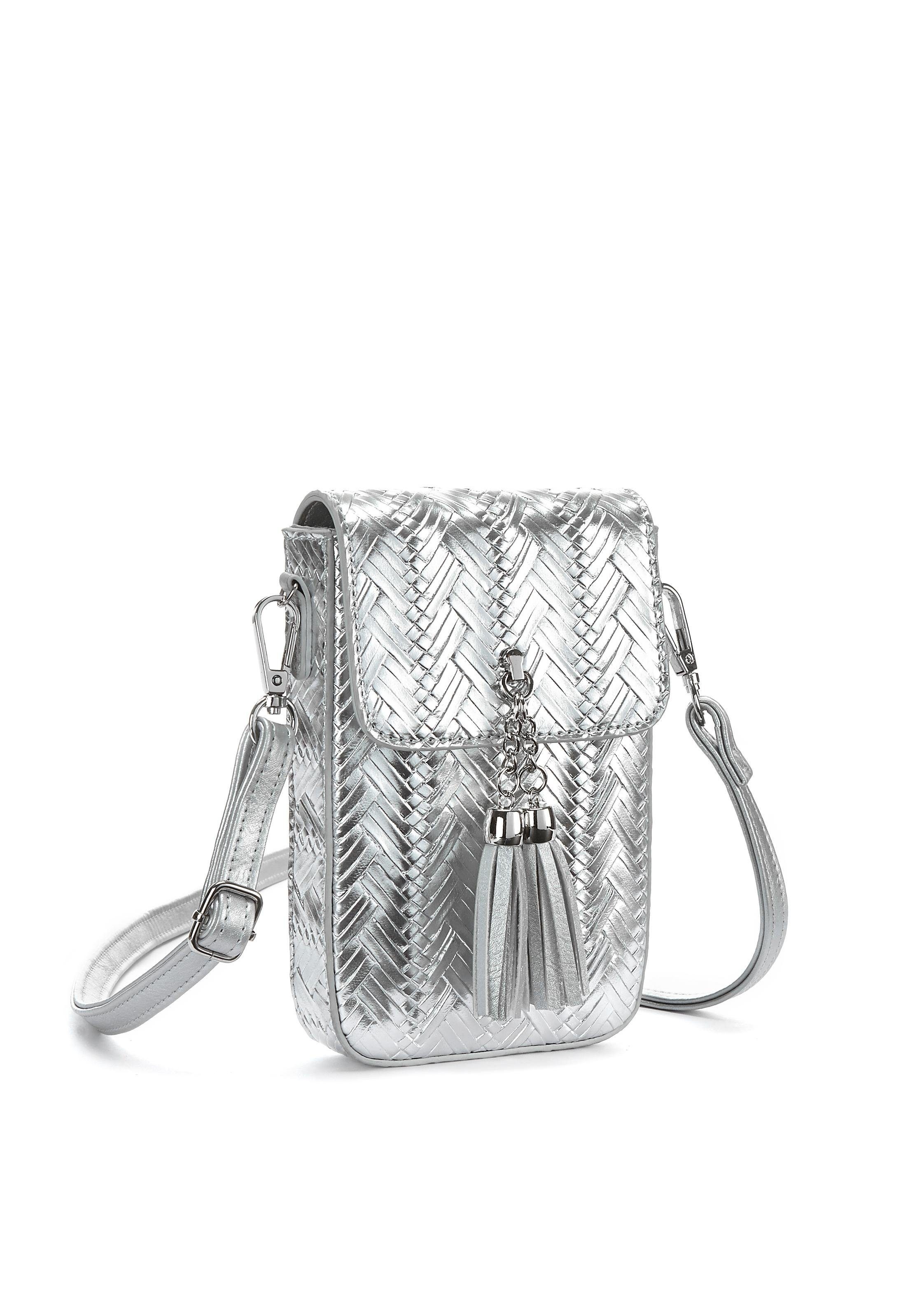 Image of LASCANA Umhängetasche, Handytasche im Metalliclook und mit modischer Tassel VEGAN bei Ackermann Versand Schweiz