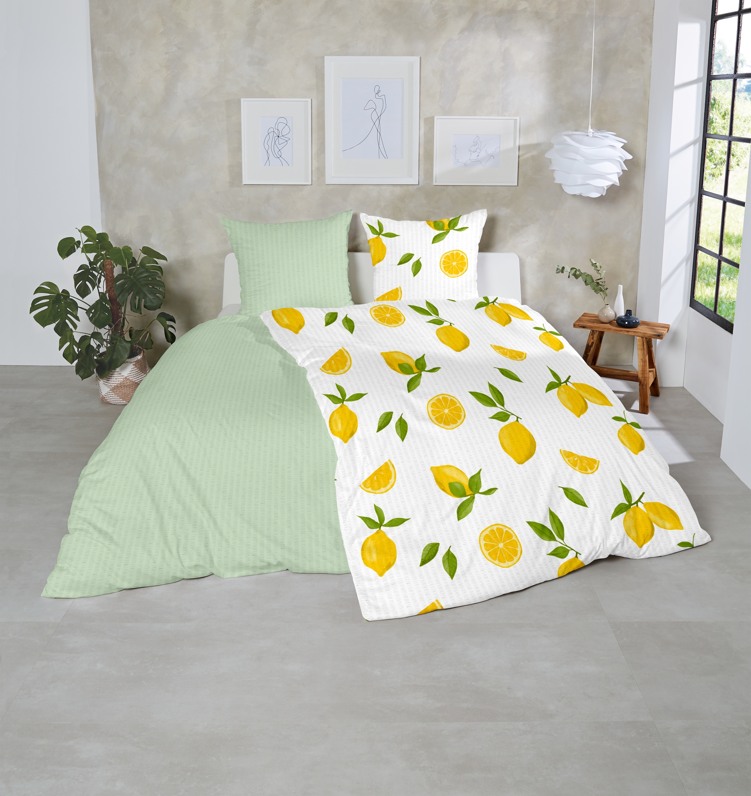 Primera Linge de lit »Soft-Seersucker-Bettwäsche Lemon« 2