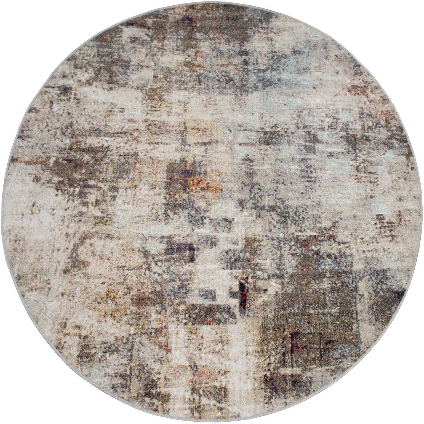 Image of Paco Home Teppich »Artigo 445«, rund, 2 mm Höhe, Kurzflor, modernes abstraktes Design, ideal im Wohnzimmer & Schlafzimmer bei Ackermann Versand Schweiz