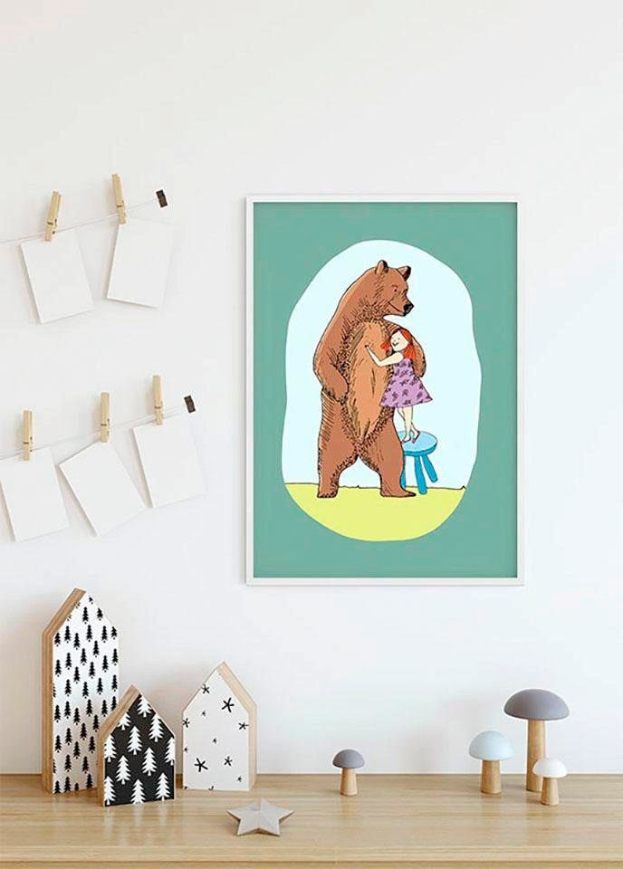Image of Komar Bild "Lili and Bear" Tiere 1 Stk. tlg. Wandbild zur Dekoration - ohne Rahmen