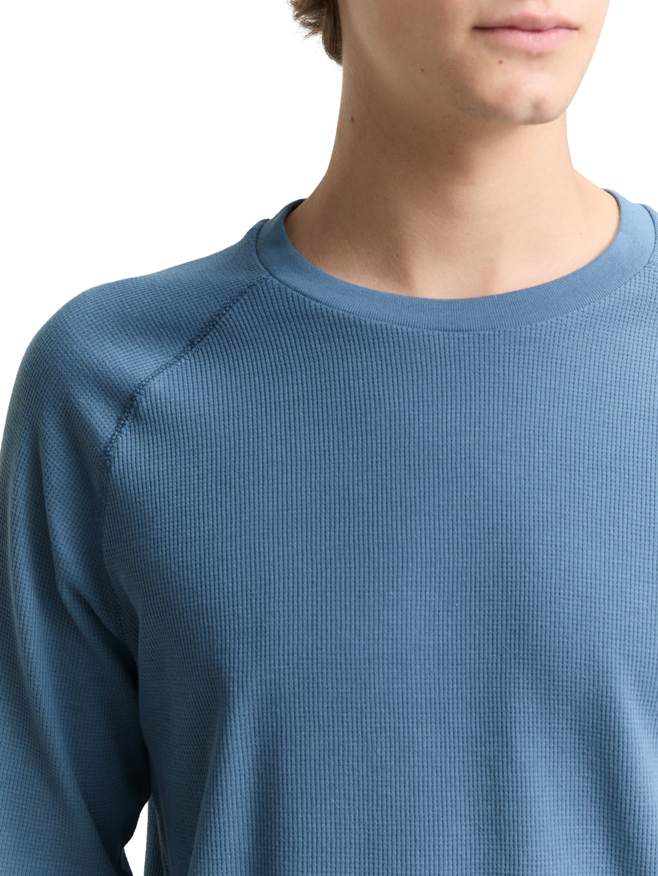 TOM TAILOR Denim Shirt à col rond mit Logo Stickerei