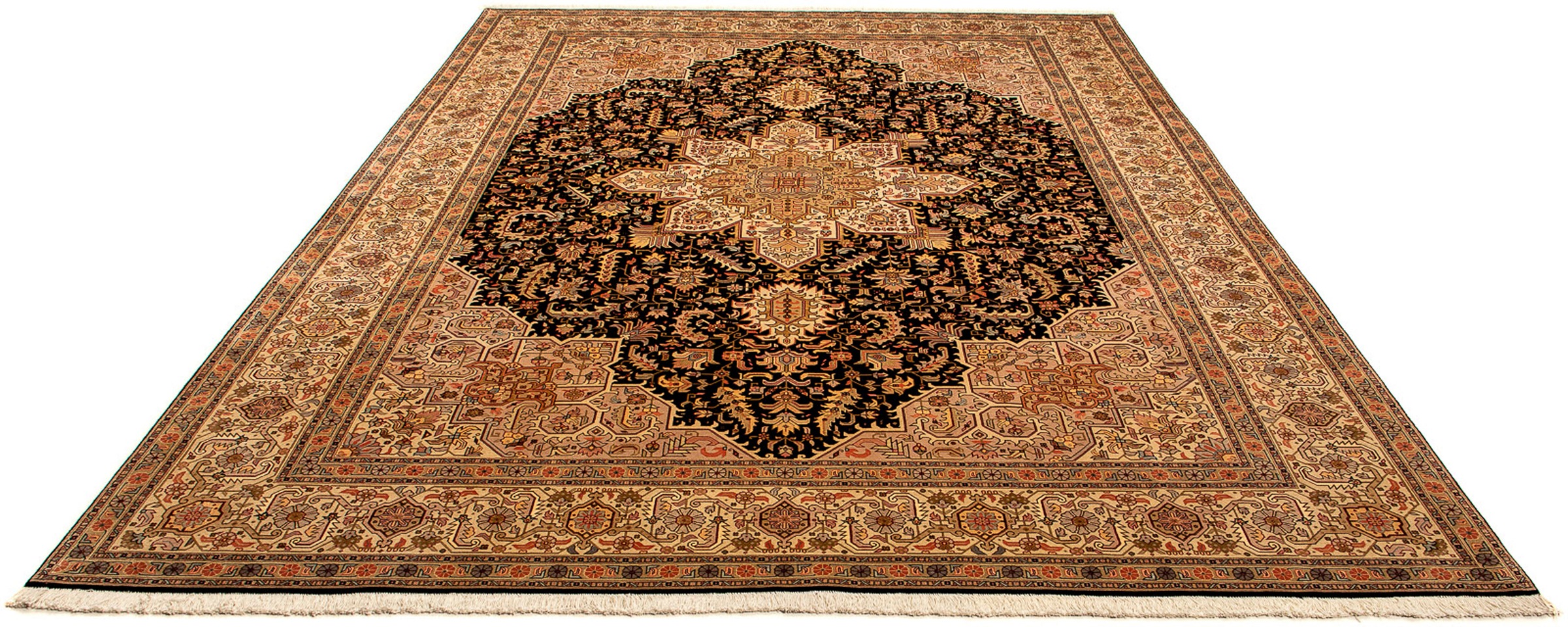 Image of morgenland Orientteppich »Perser - Täbriz - Royal - 360 x 254 cm - hellbraun«, rechteckig, 7 mm Höhe, Wohnzimmer, Handgeknüpft, Einzelstück mit Zertifikat bei Ackermann Versand Schweiz