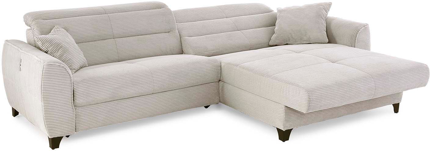 Jockenhöfer Gruppe Canapé d'angle »Double One L-Form, B: 288 cm, 2x120 cm breite, elektr. Relaxfunktionen« réglage de la tête, connexion USB & coussin décoratif